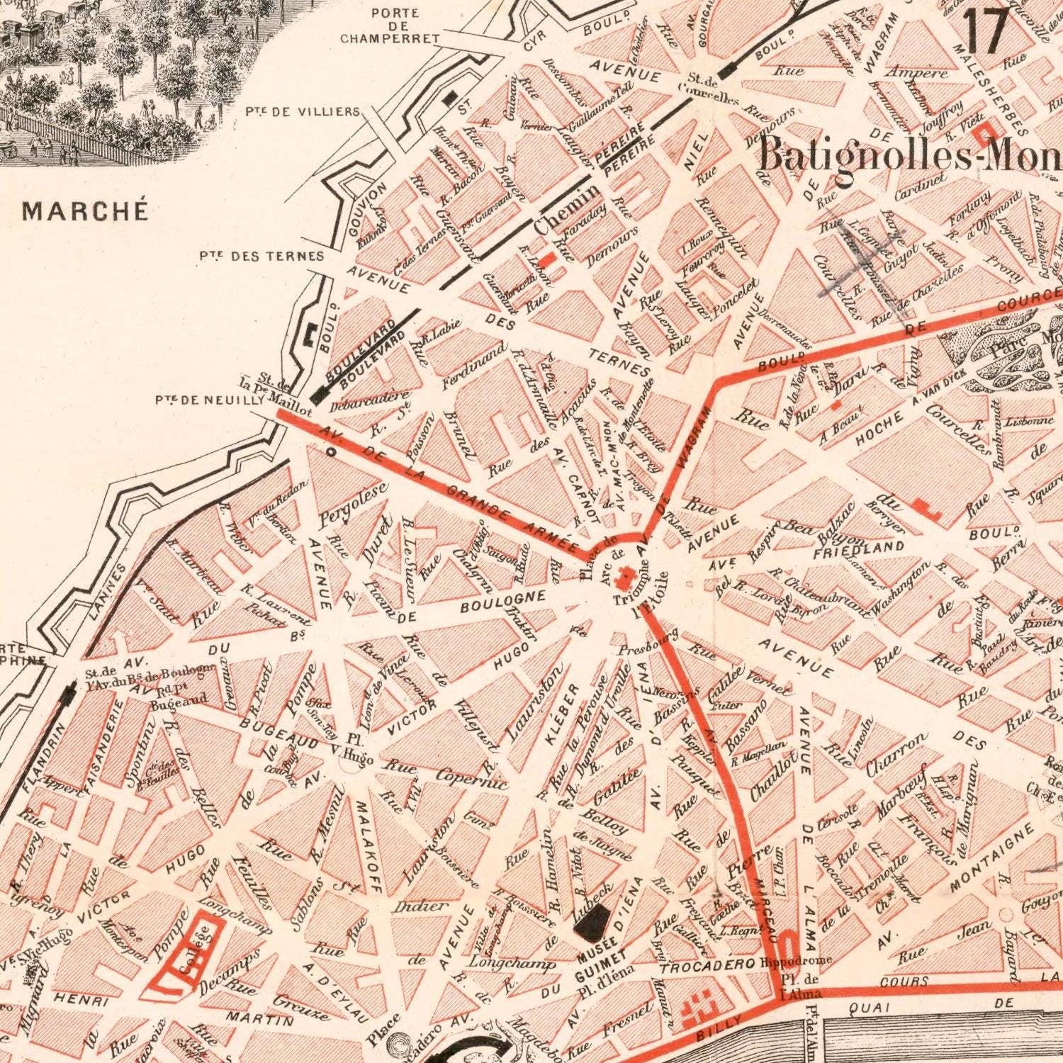 detail of the map from the centre left