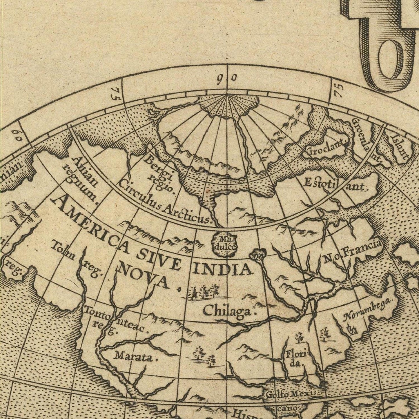 detail of the map from the centre left