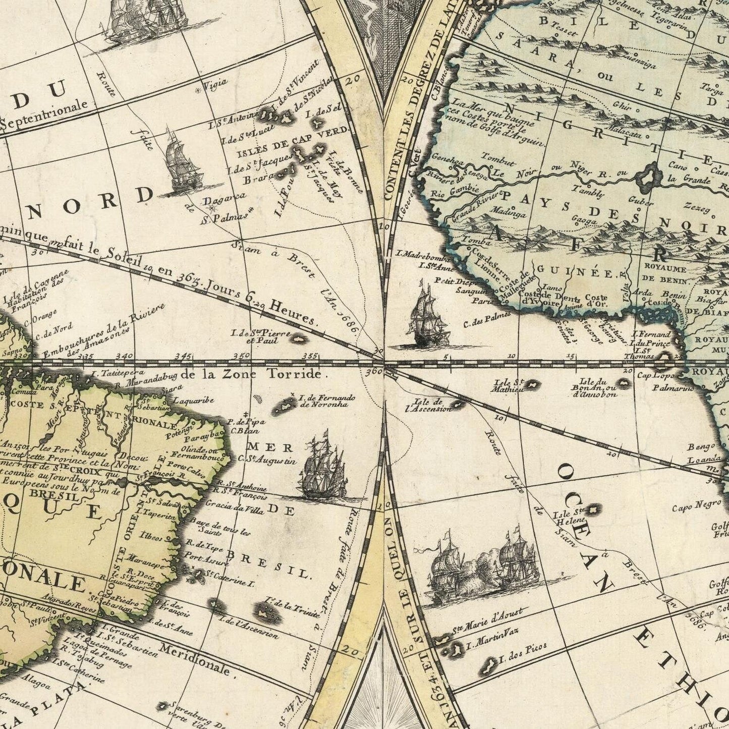 detail of the map from the centre 