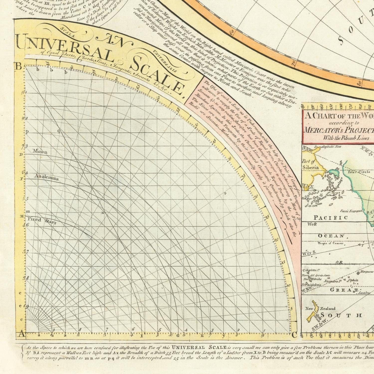 detail of the map from the bottom left corner