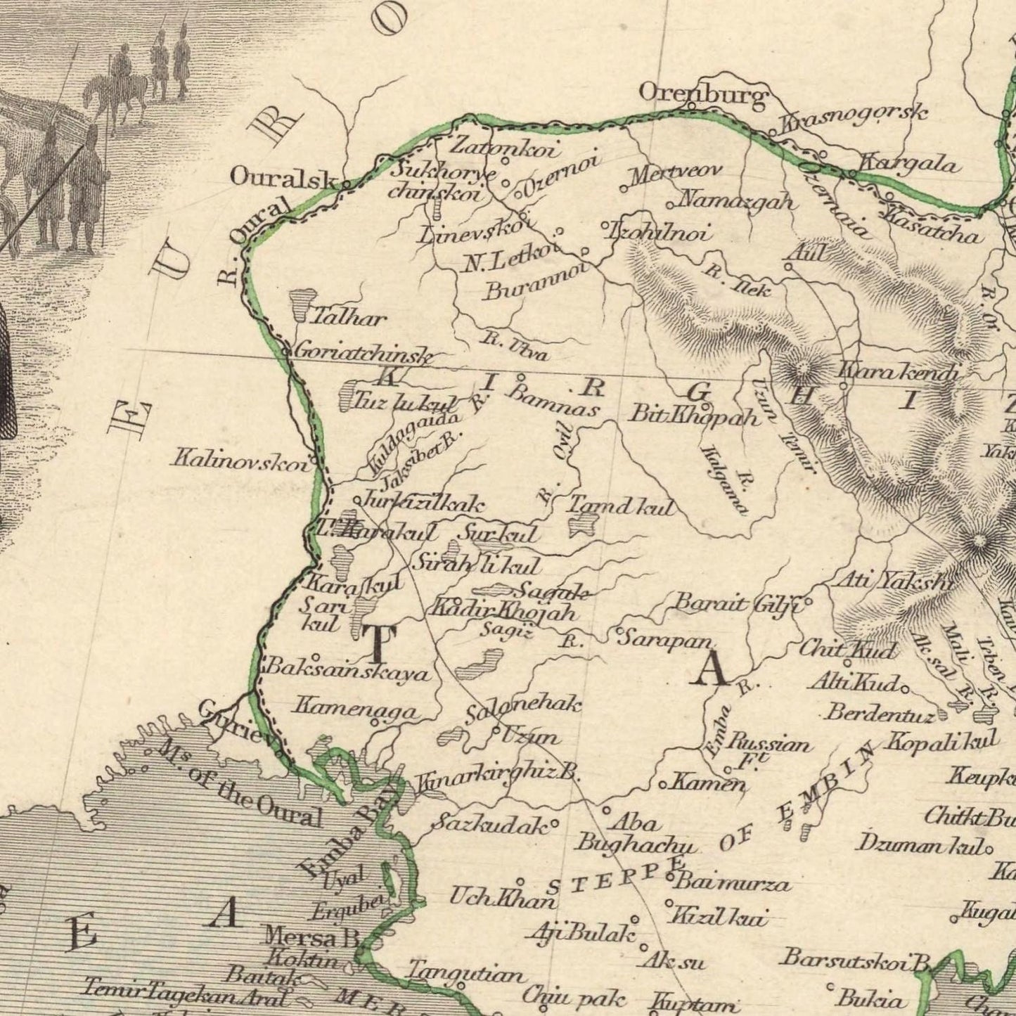 detail of the map from the centre left