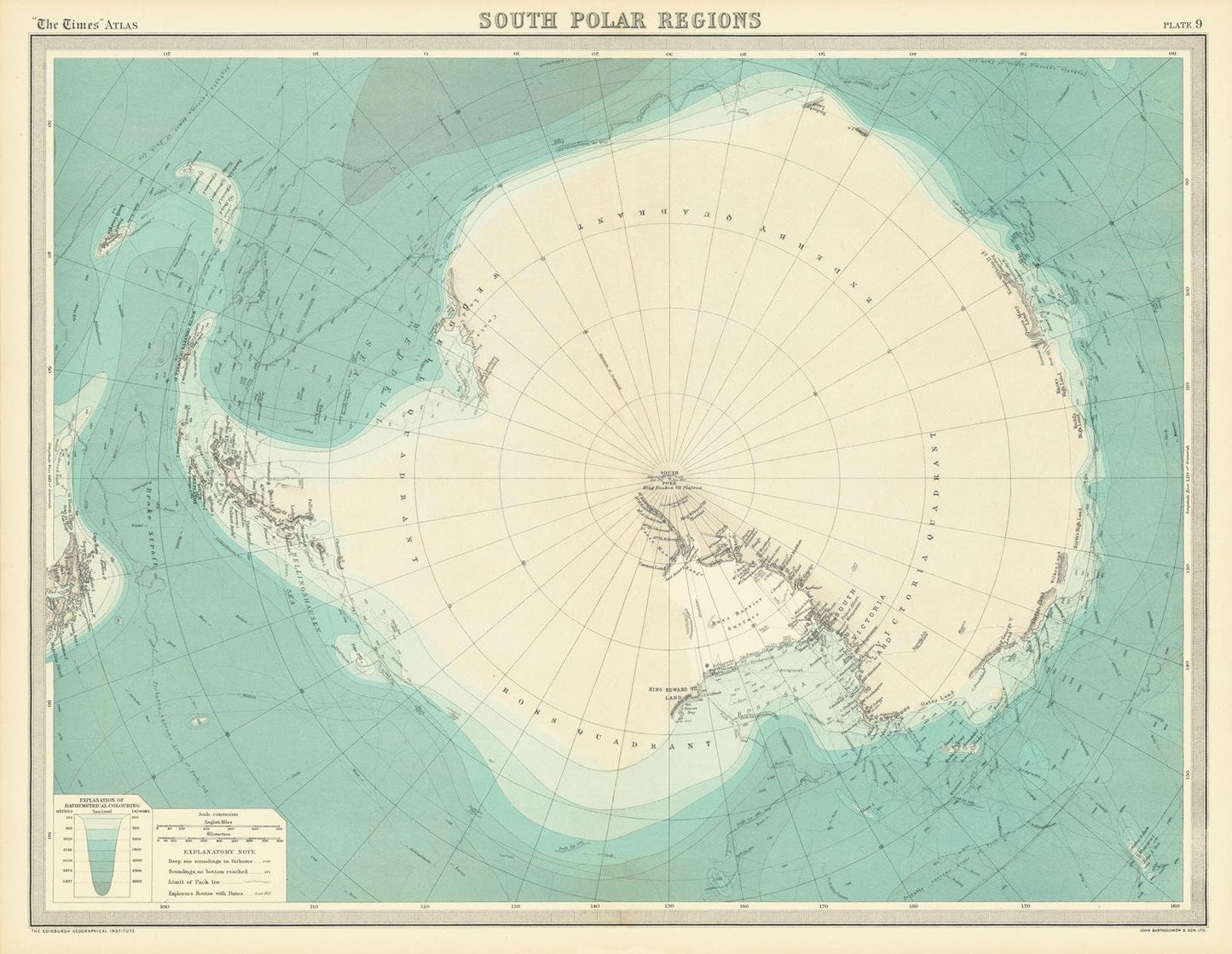 presentation of the map reproduction without a frame