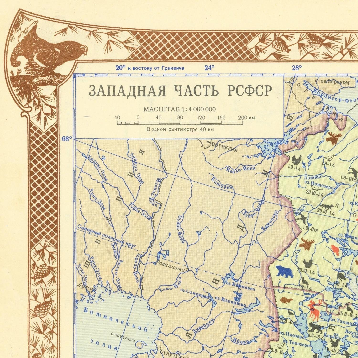 detail of the map from the top left corner