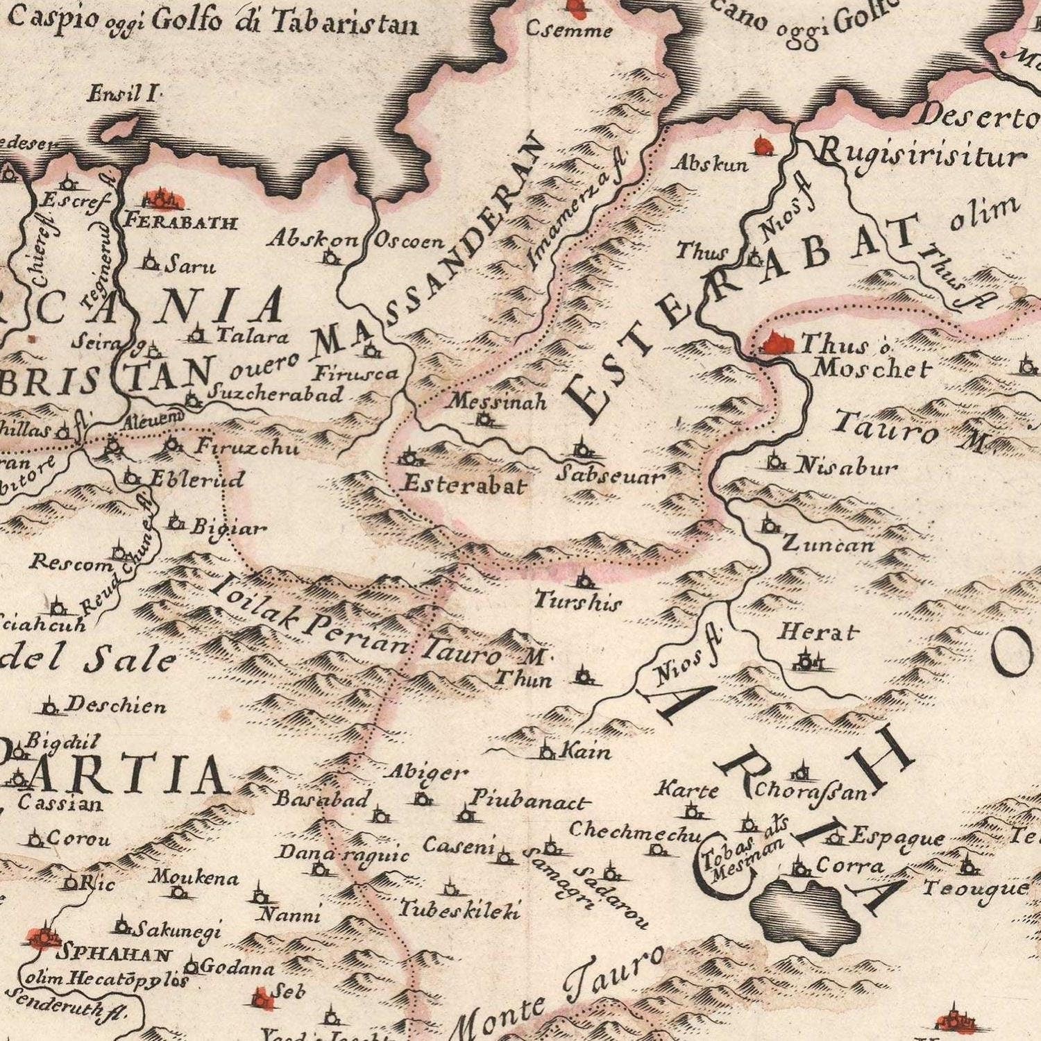 detail of the map from the centre 