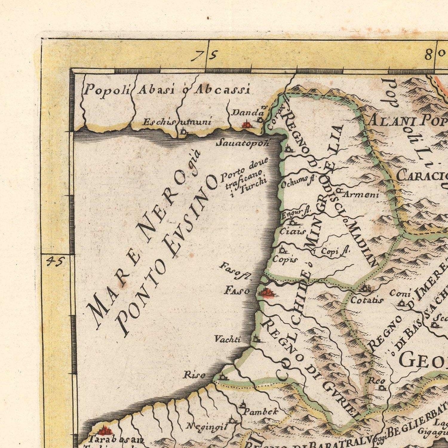 detail of the map from the top left corner