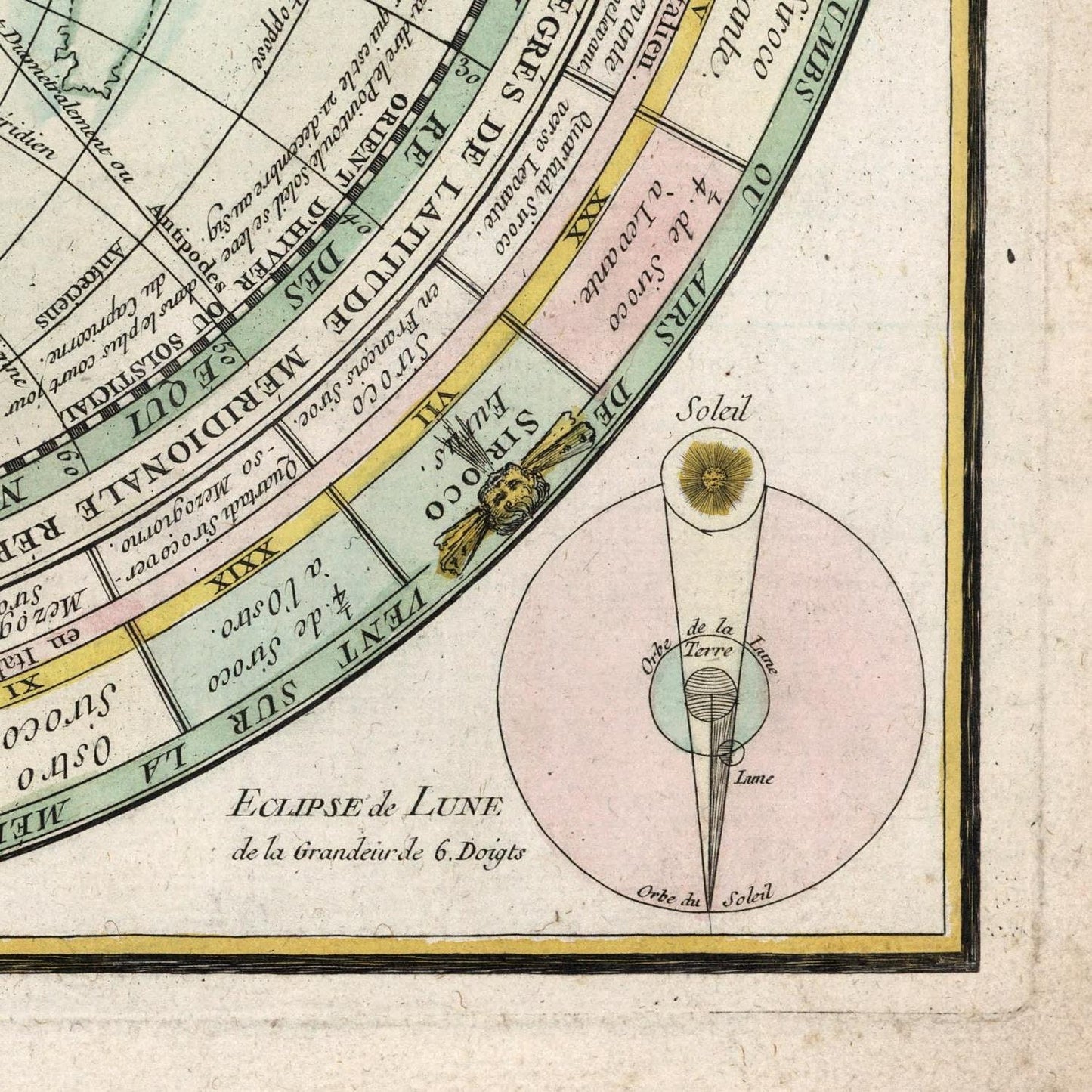 detail of the map from the bottom right corner