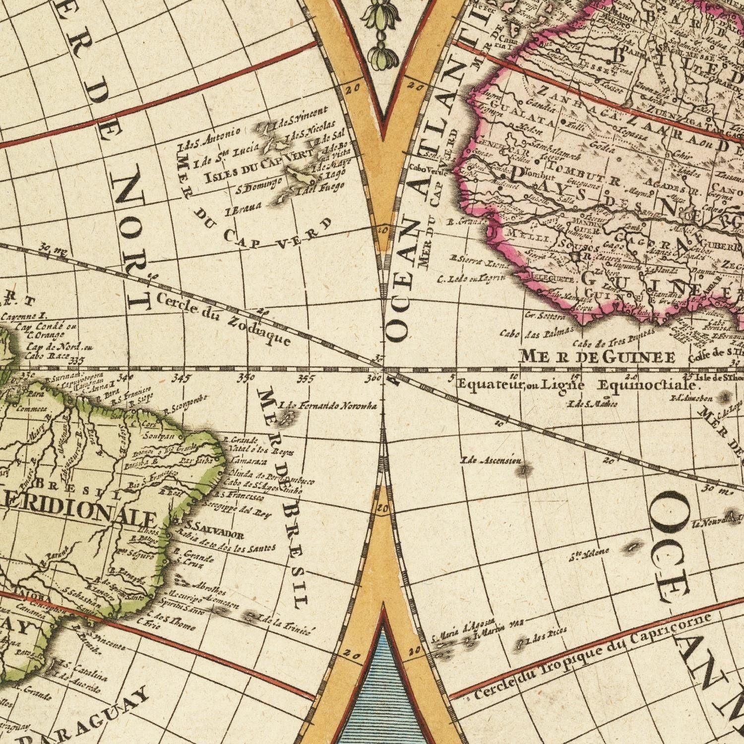 detail of the map from the centre 