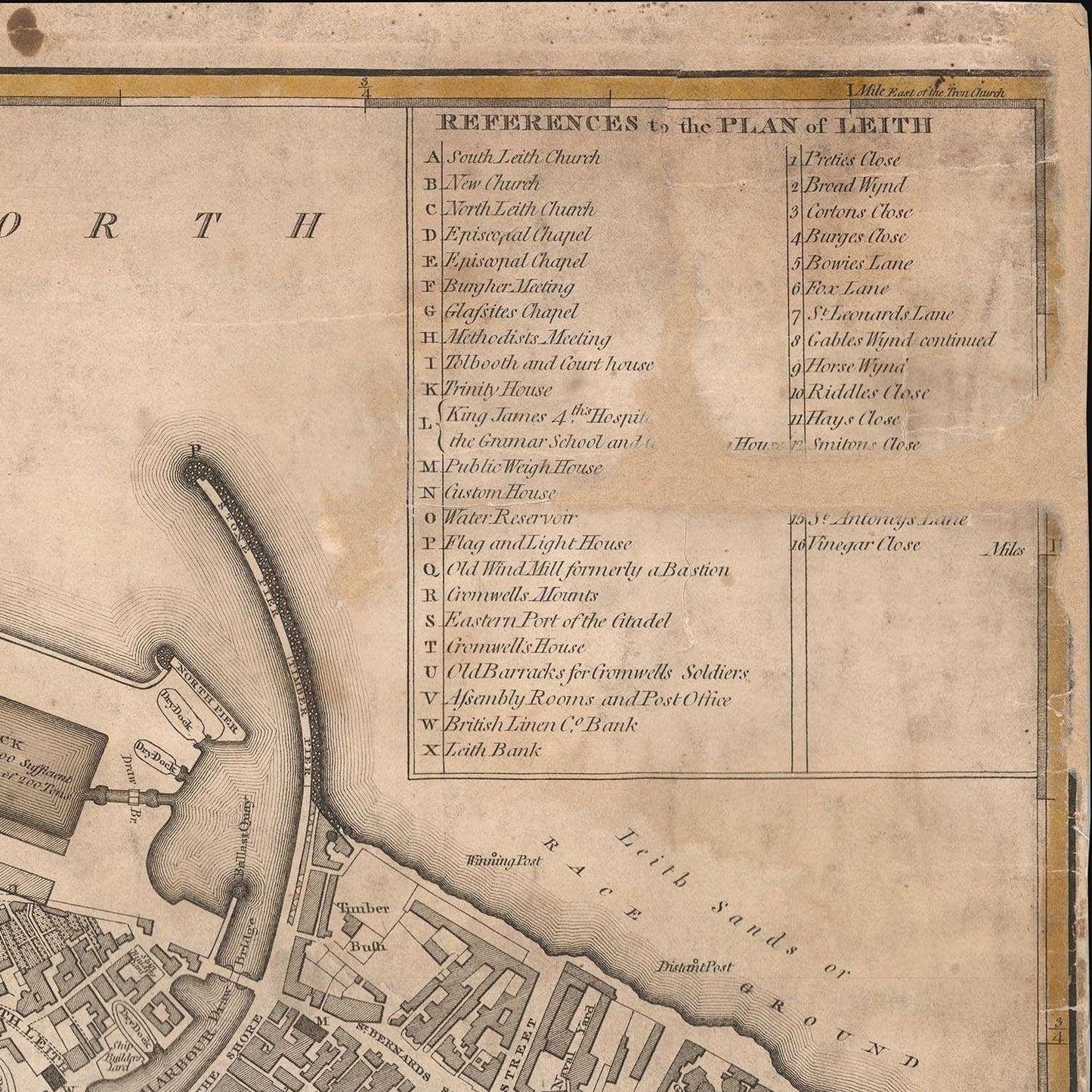 detail of the map from the top right corner