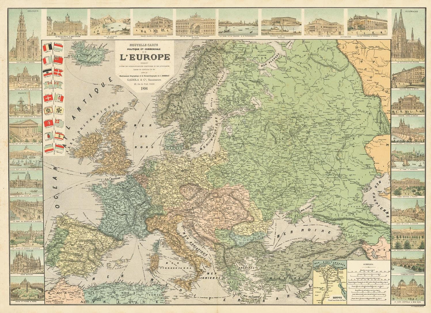 presentation of the map reproduction without a frame