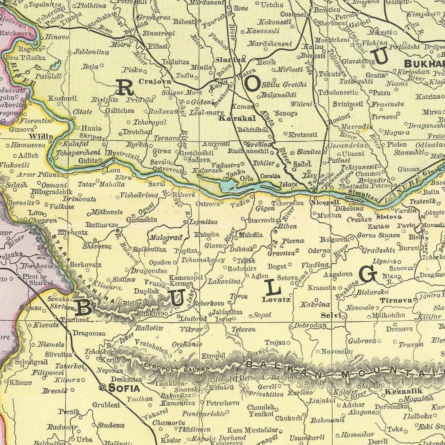 detail of the map from the centre 