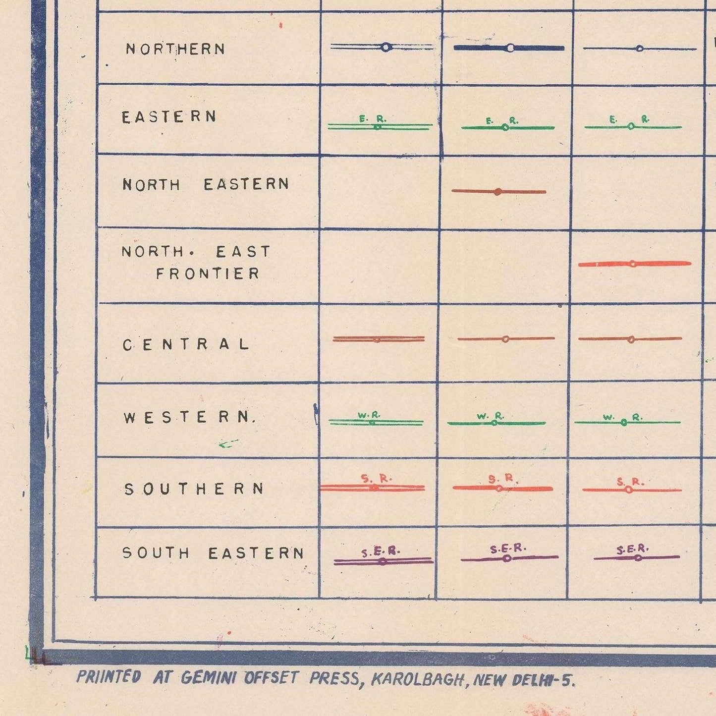 detail of the map from the bottom left corner