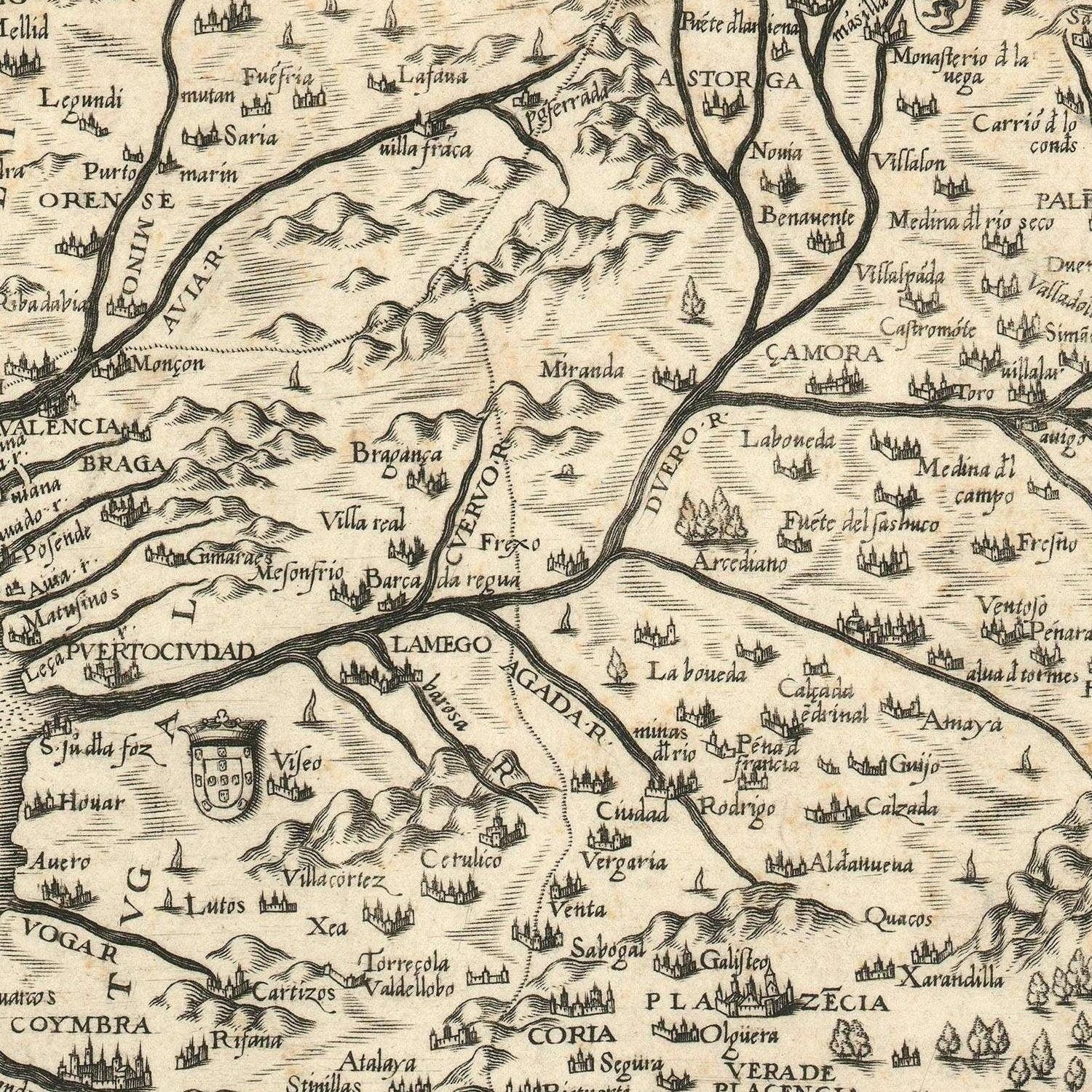 detail of the map from the centre left