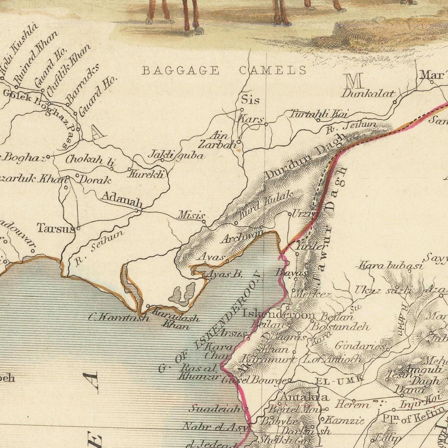 detail of the map from the centre left