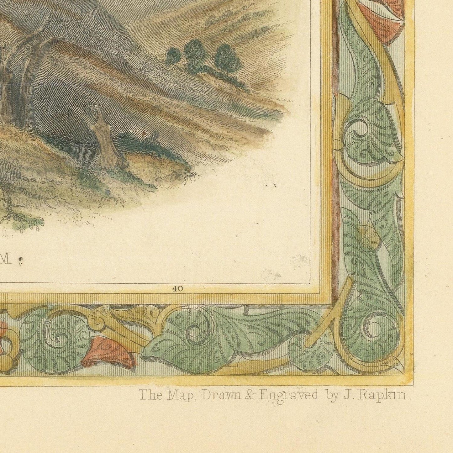 detail of the map from the bottom right corner