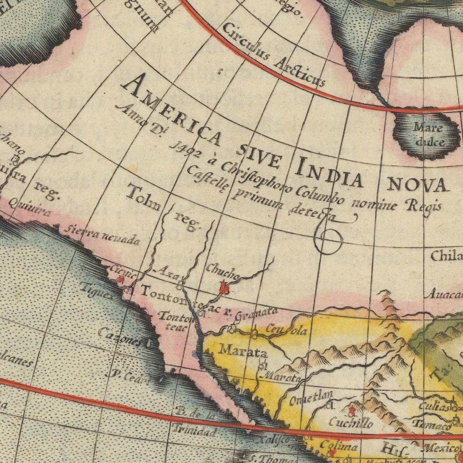 detail of the map from the centre left