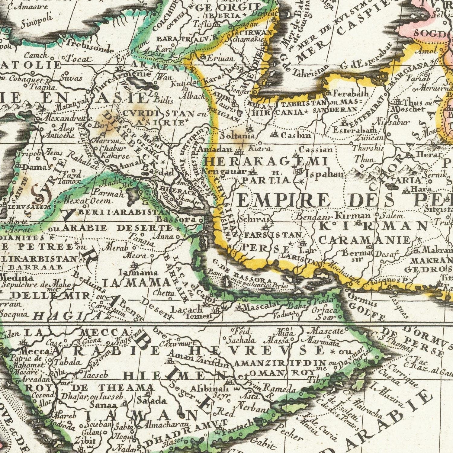 detail of the map from the centre left