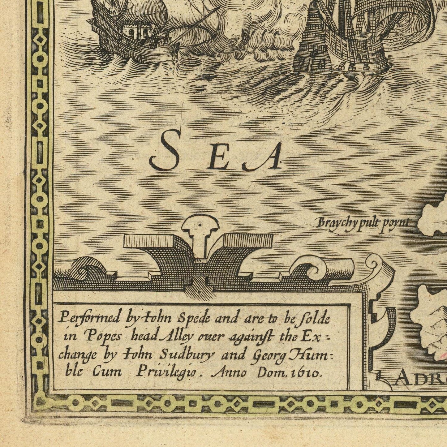 detail of the map from the bottom left corner