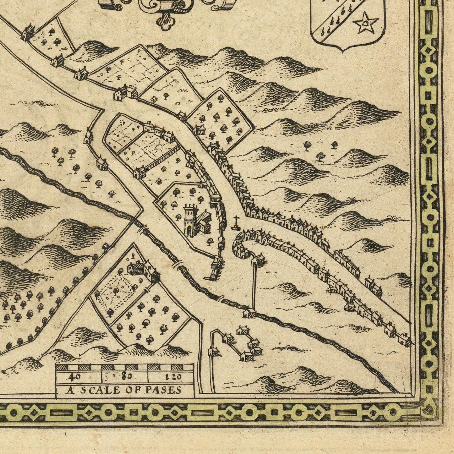 detail of the map from the bottom right corner