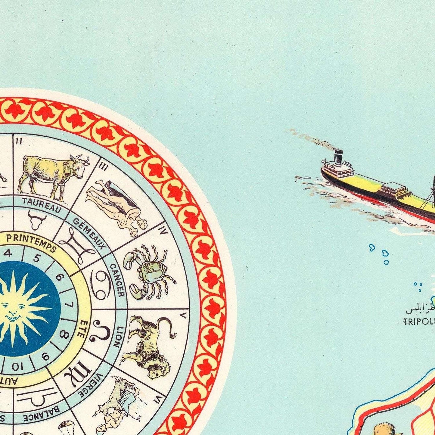 detail of the map from the centre left