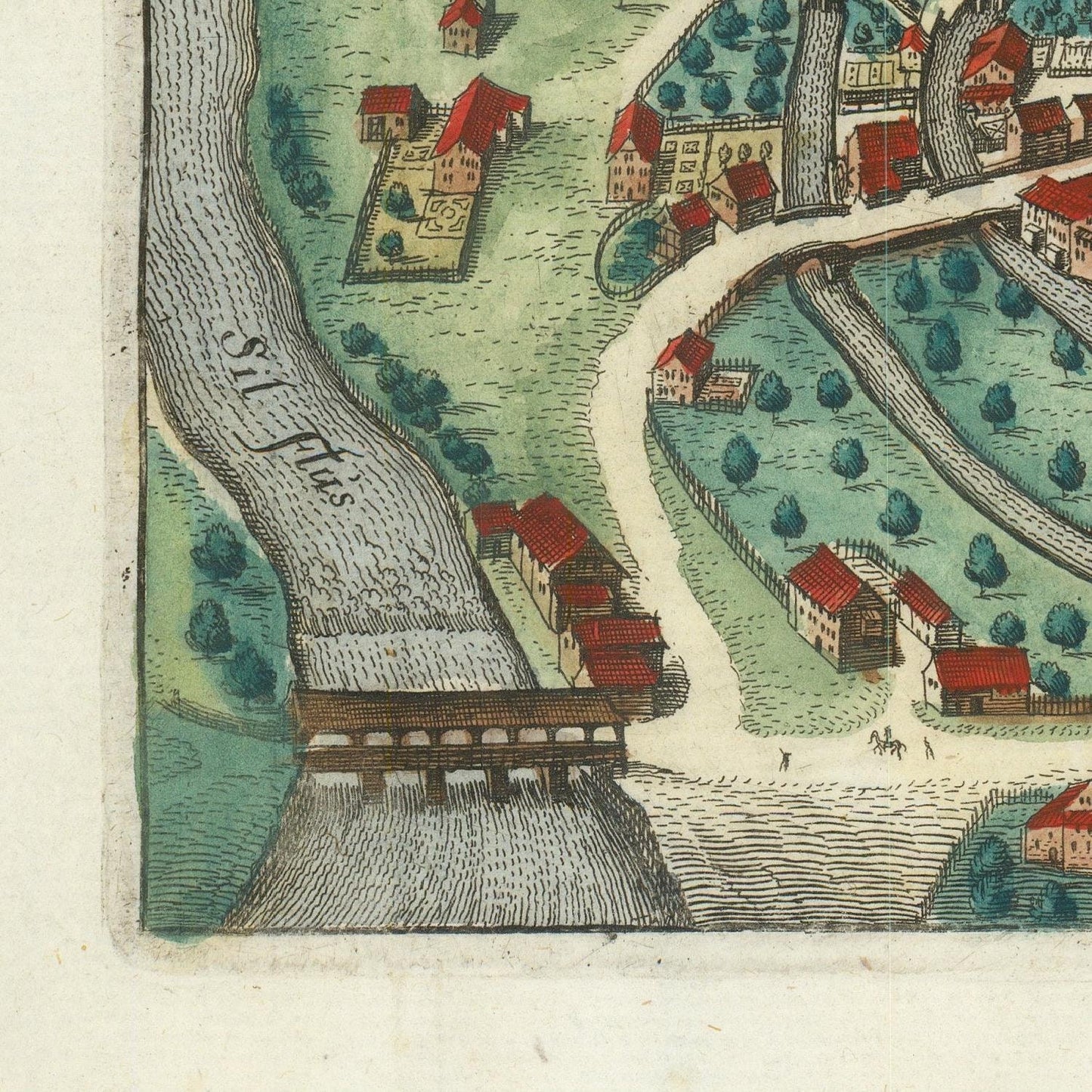 detail of the map from the bottom left corner