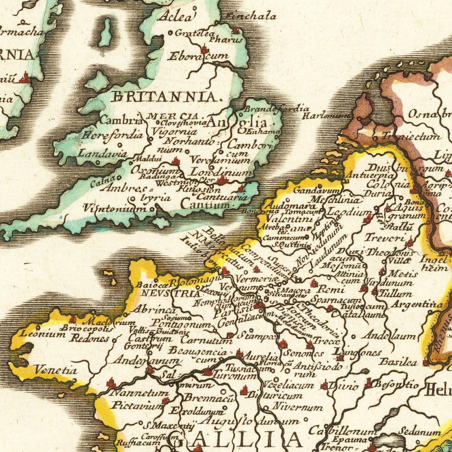 detail of the map from the centre left