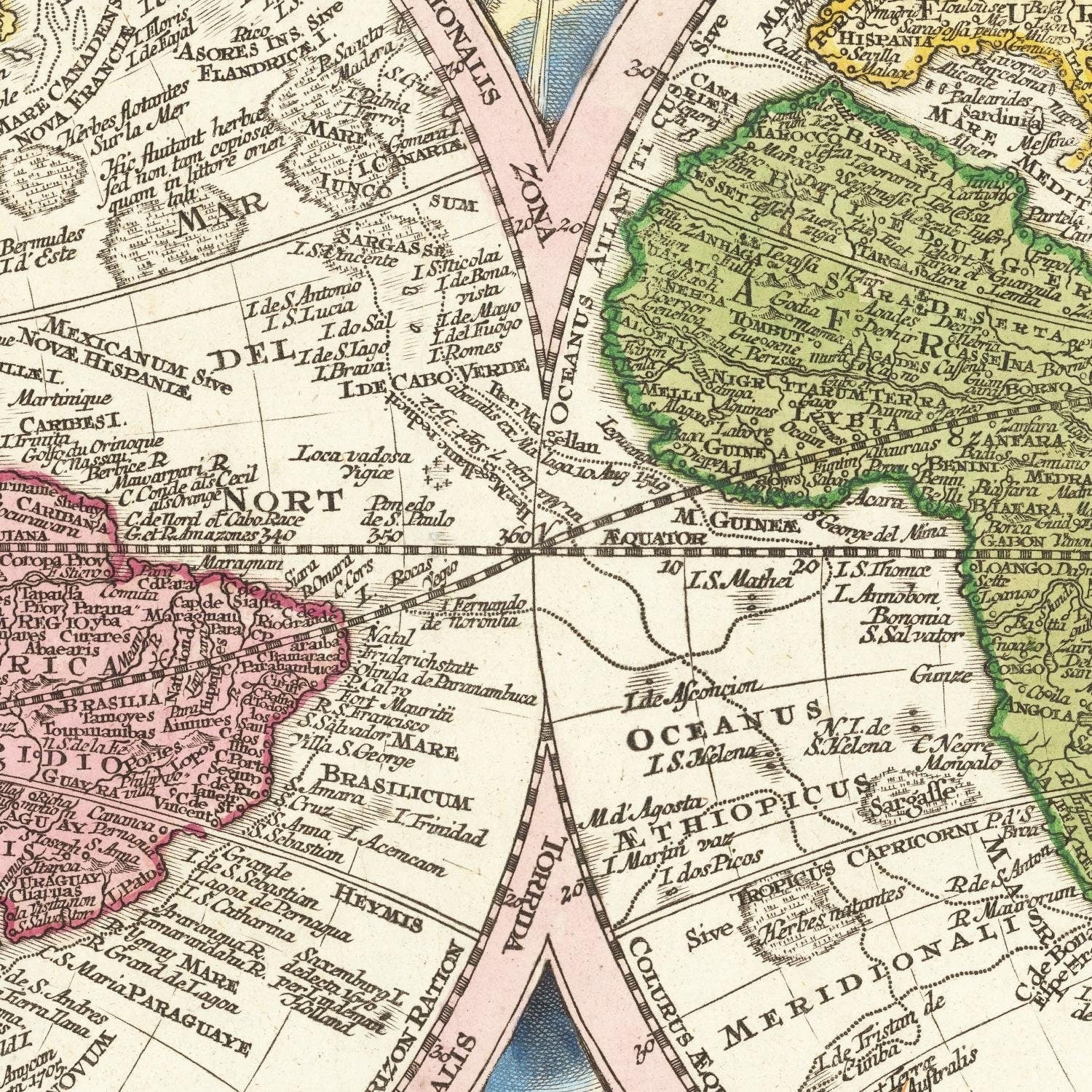 detail of the map from the centre 