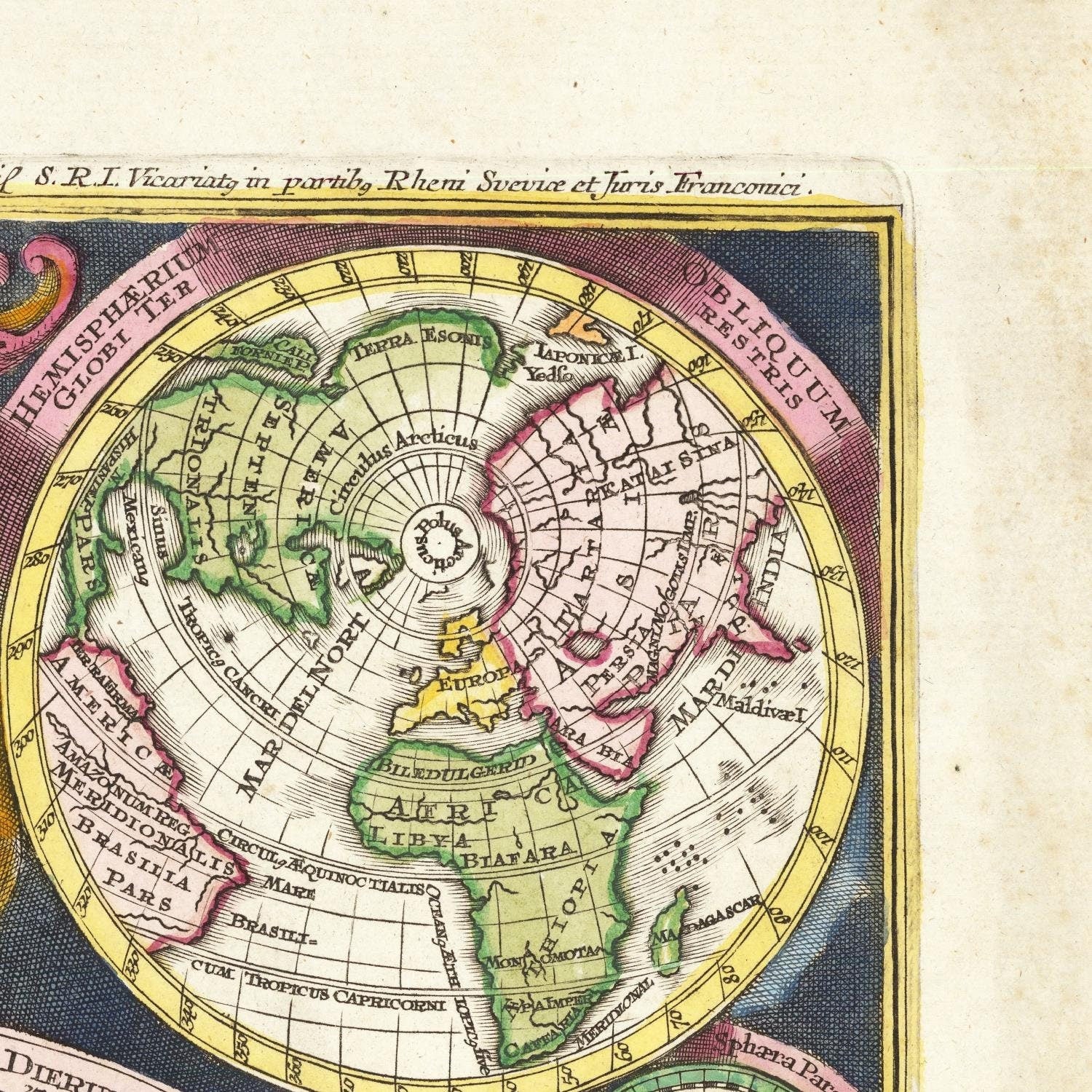 detail of the map from the top right corner