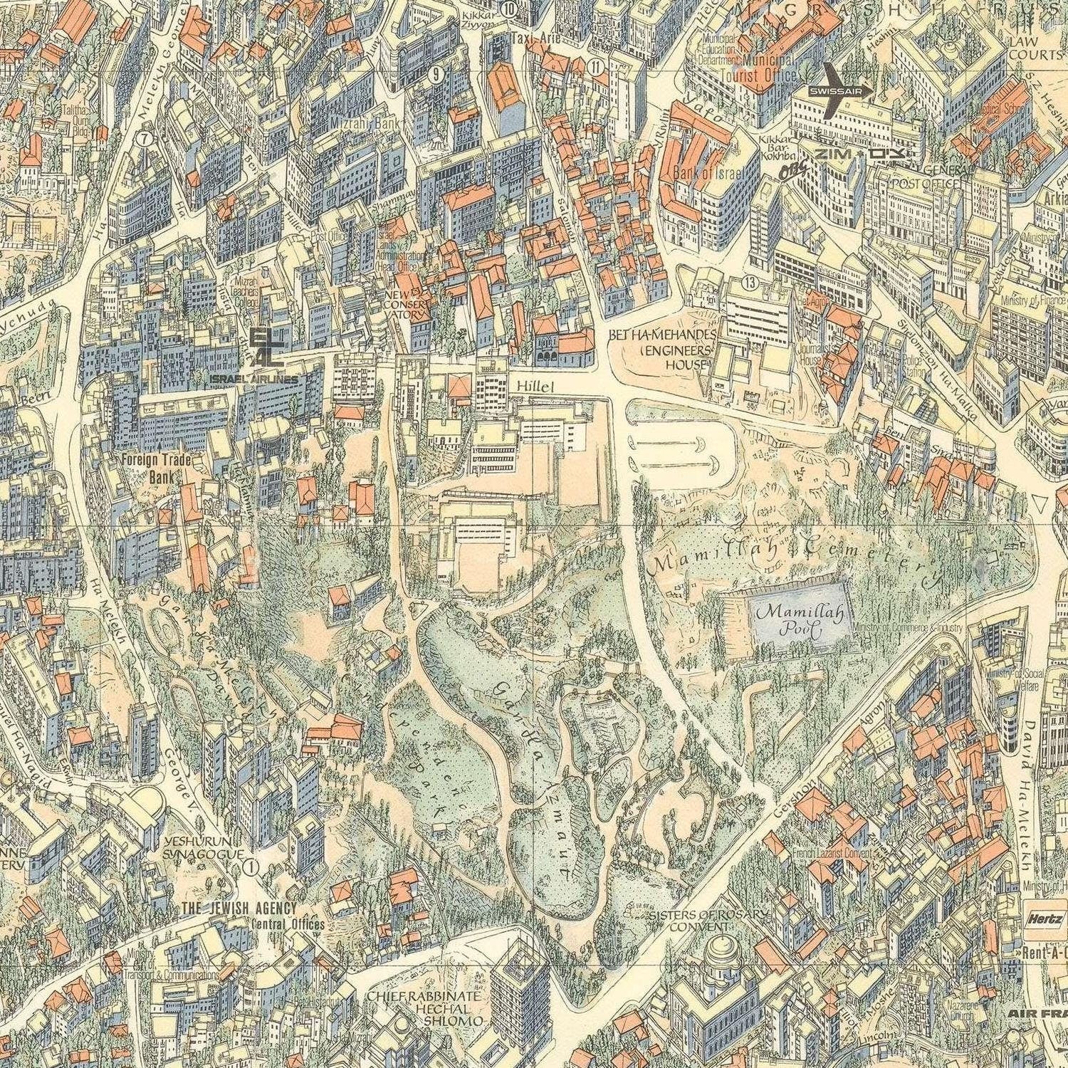 detail of the map from the centre 