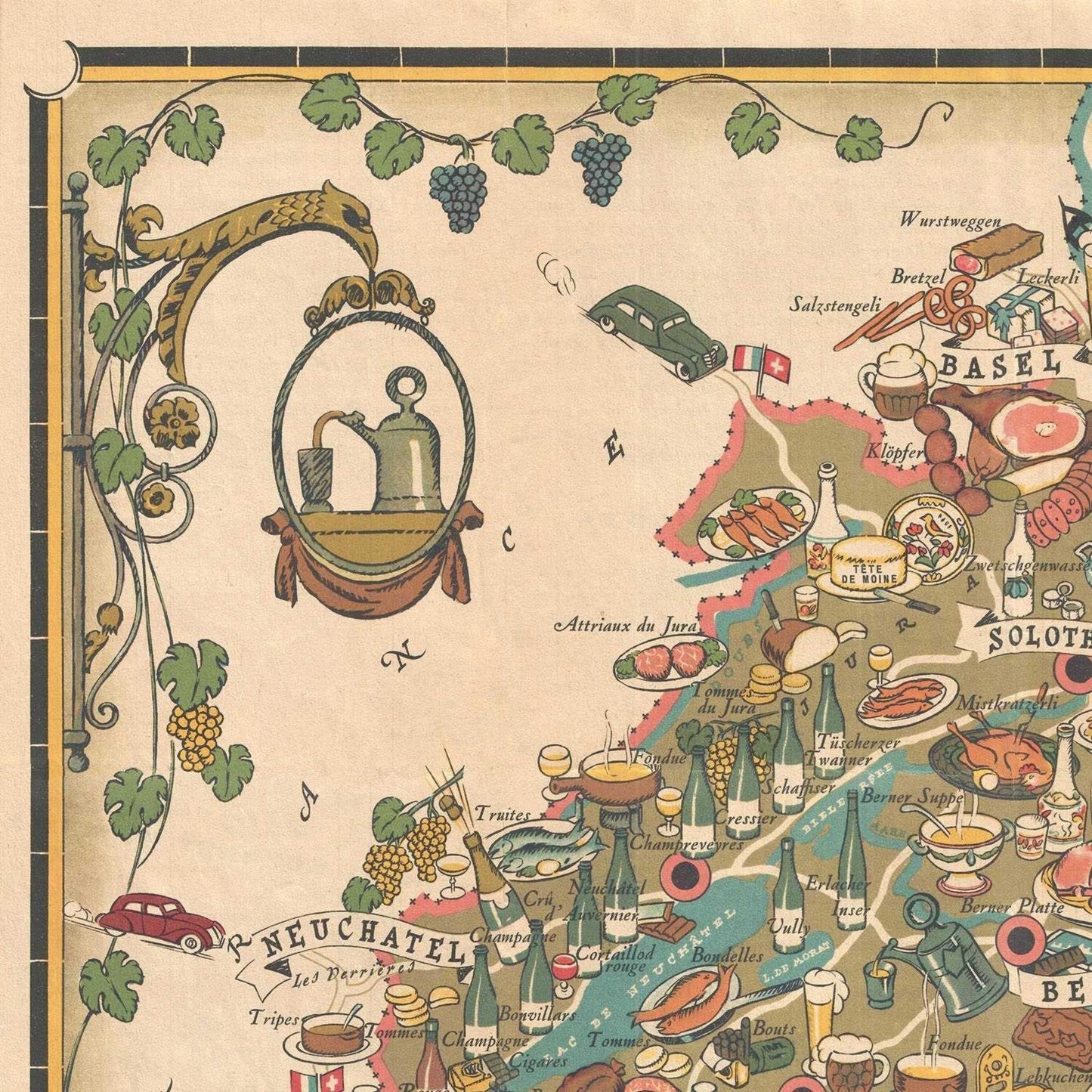 detail of the map from the top left corner