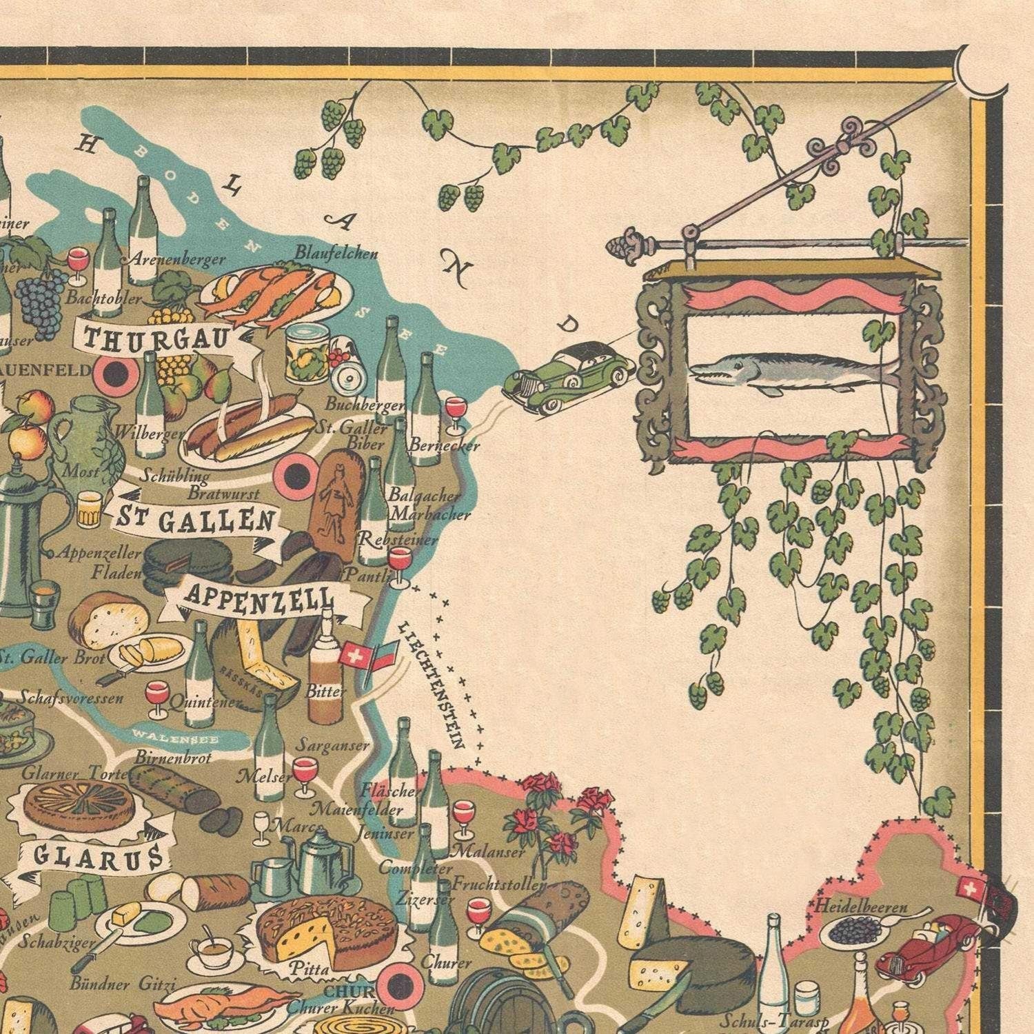 detail of the map from the top right corner