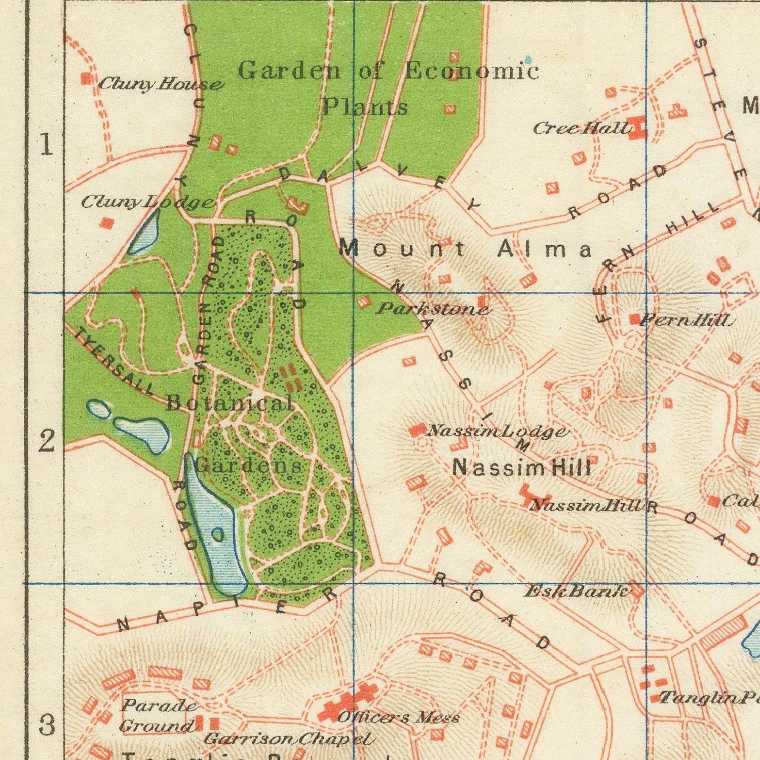 detail of the map from the centre left