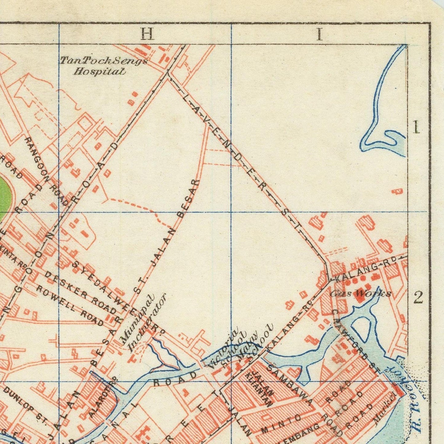 detail of the map from the top right corner