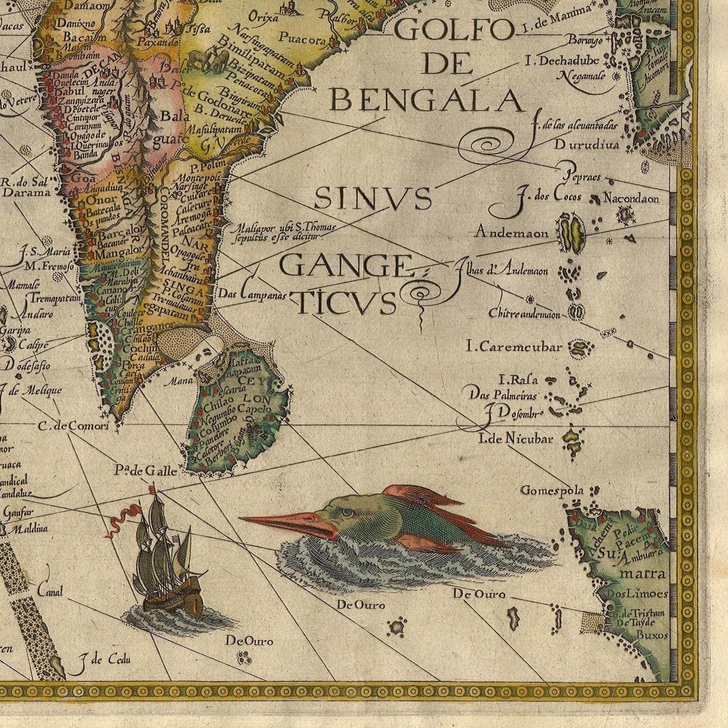 detail of the map from the bottom right corner