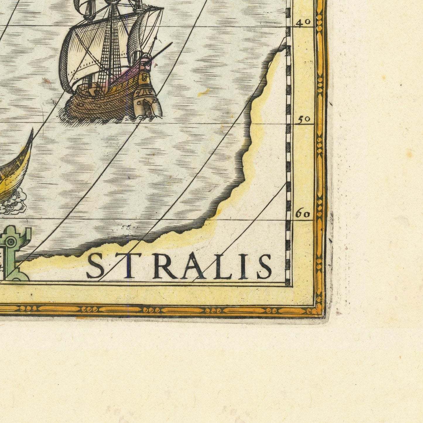 detail of the map from the bottom right corner