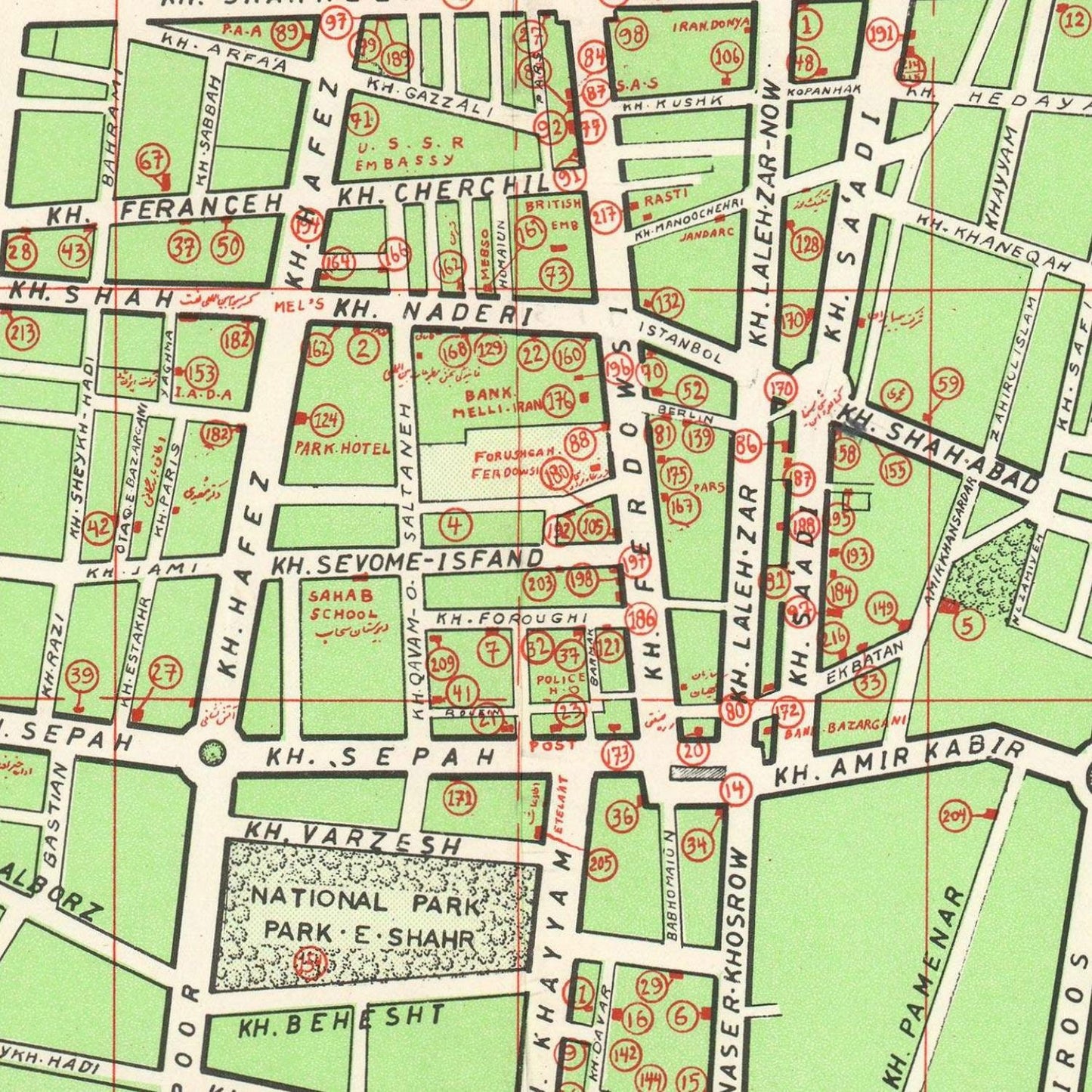 detail of the map from the centre left