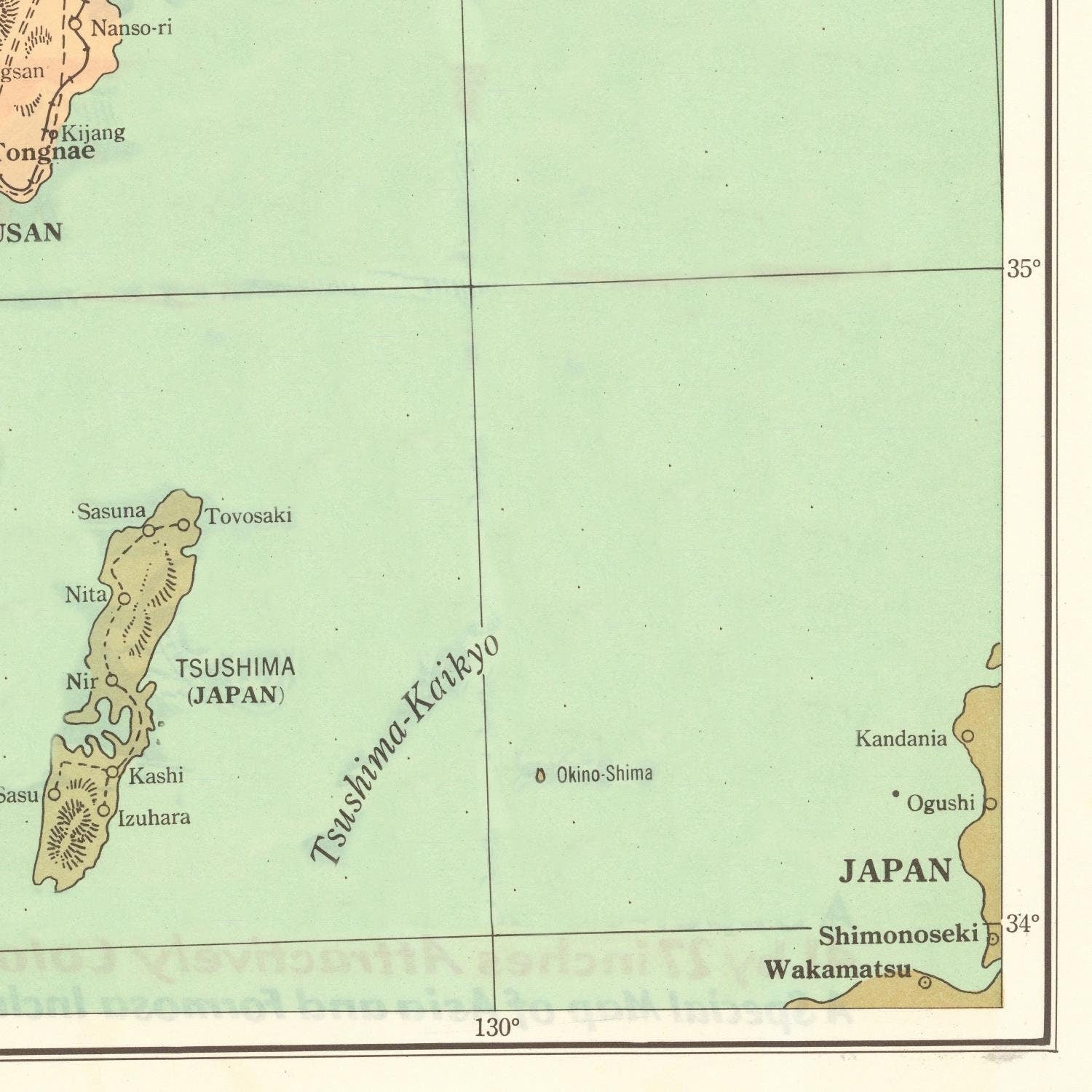 detail of the map from the bottom right corner