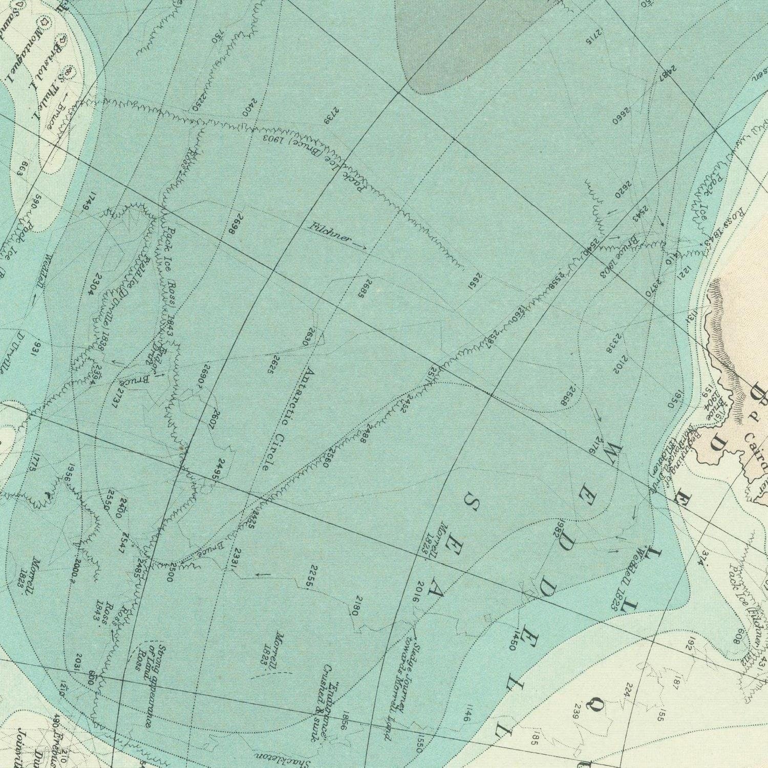 detail of the map from the centre left