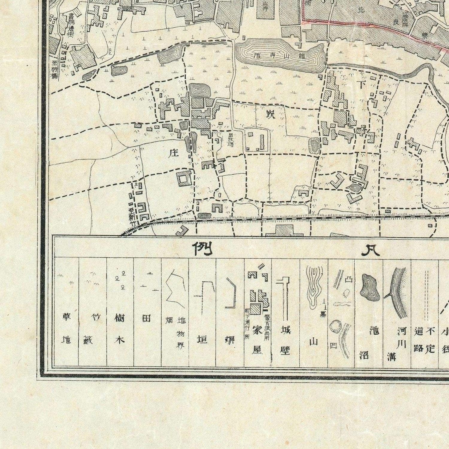 detail of the map from the bottom left corner