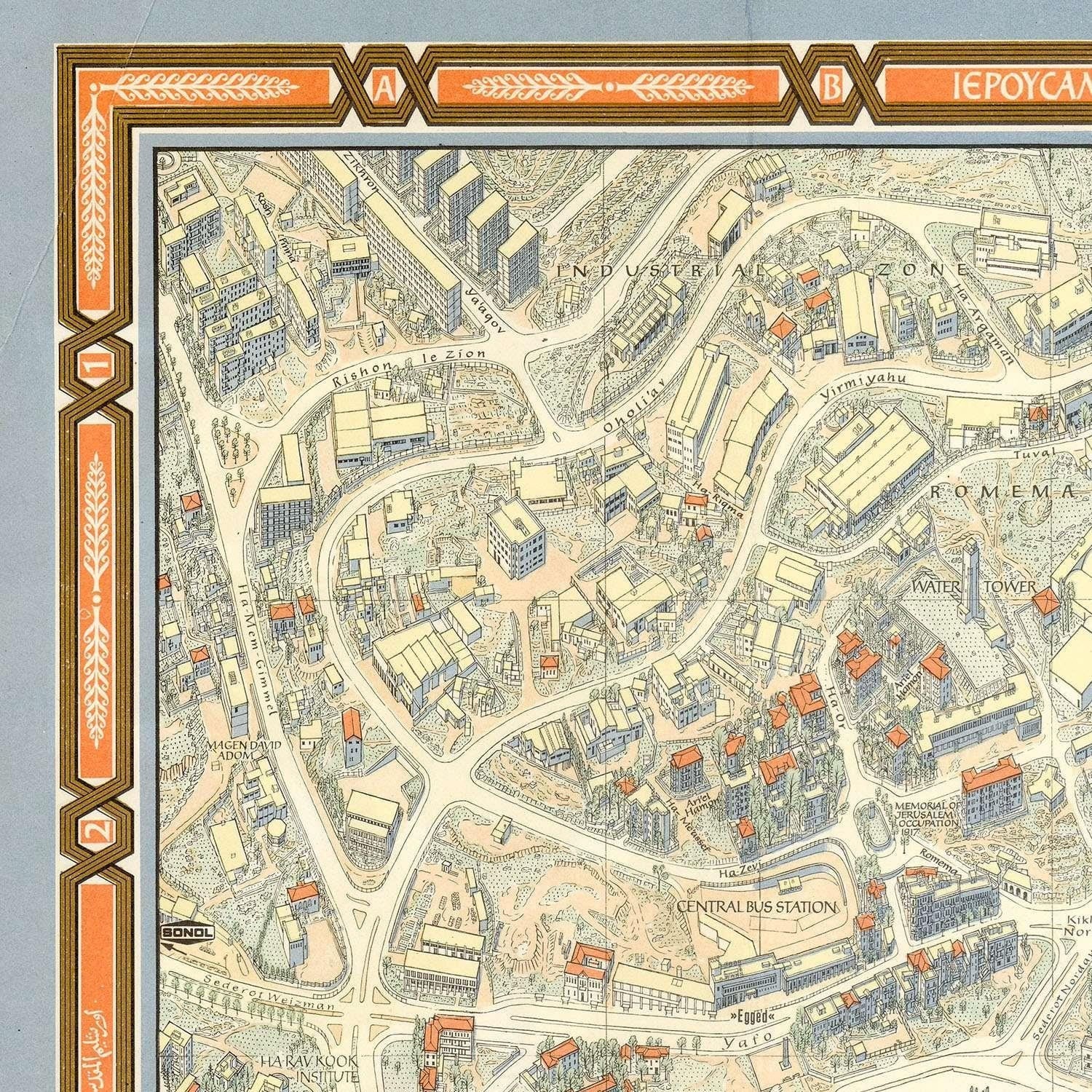 detail of the map from the top left corner