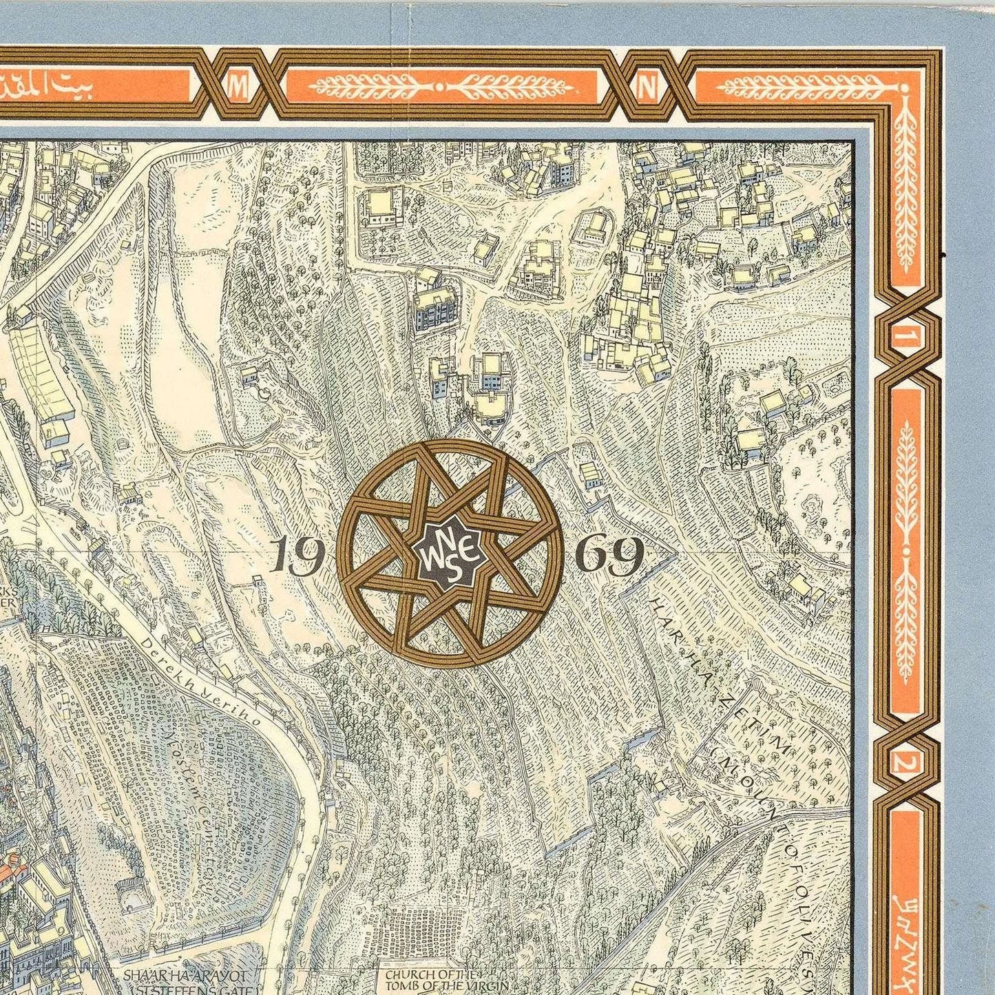 detail of the map from the top right corner