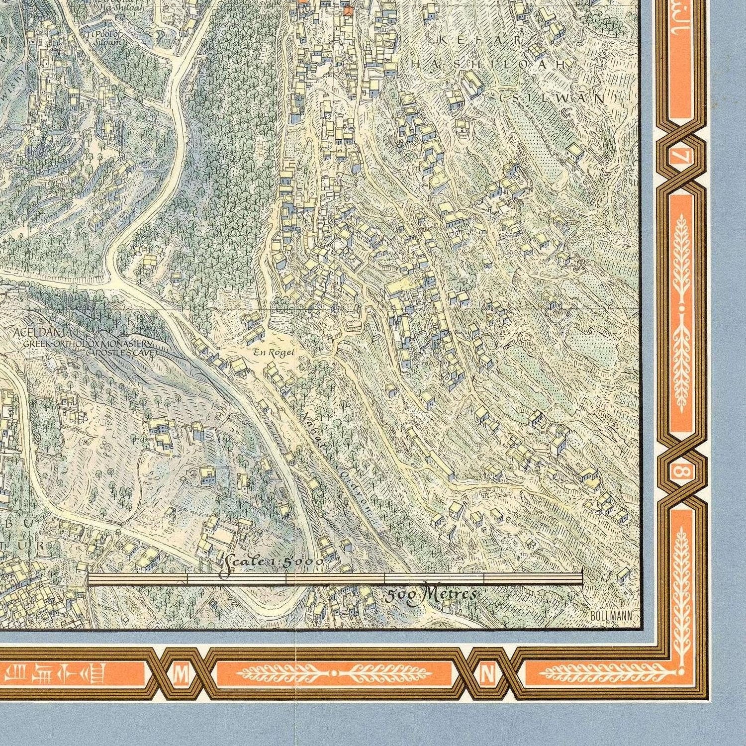 detail of the map from the bottom right corner