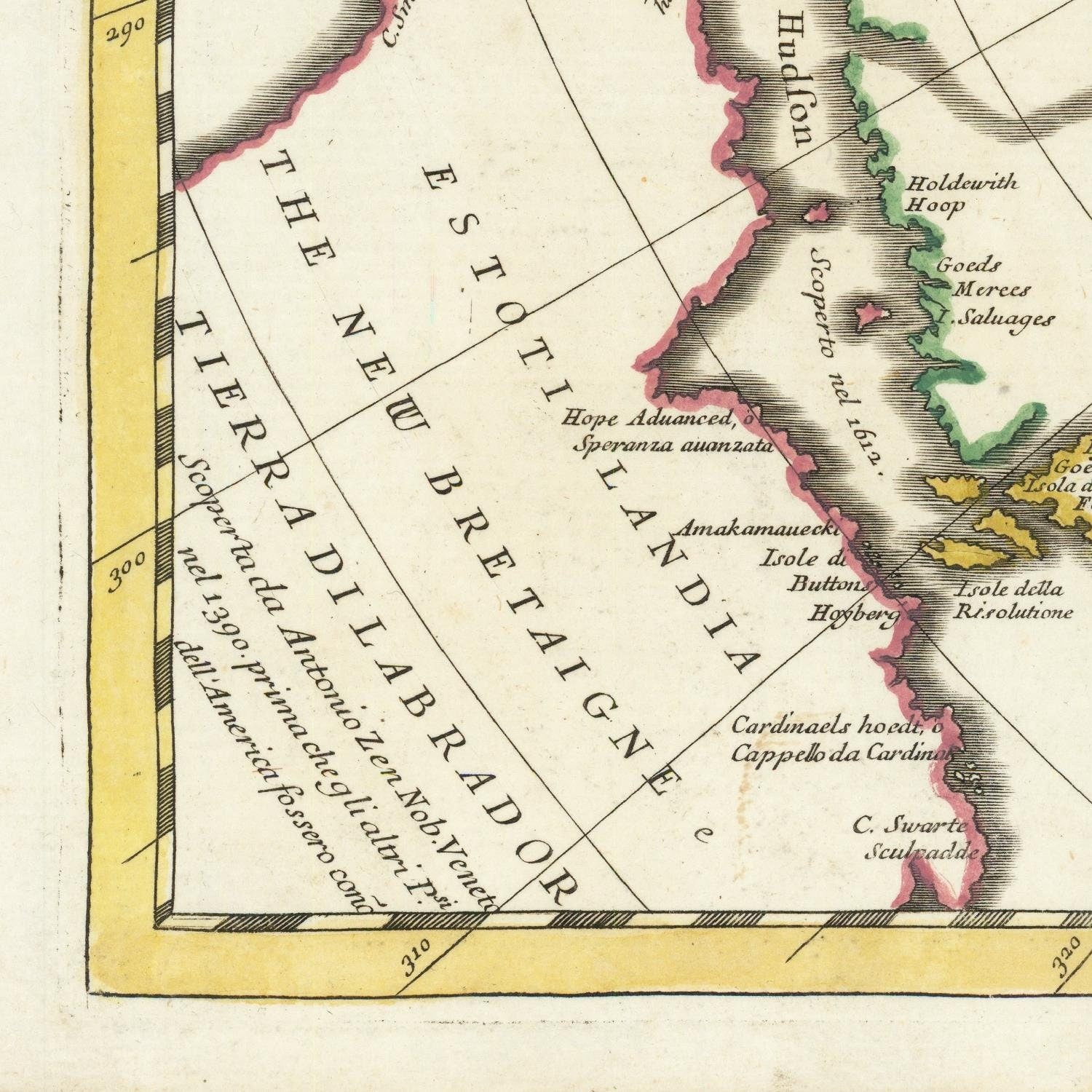 detail of the map from the bottom left corner