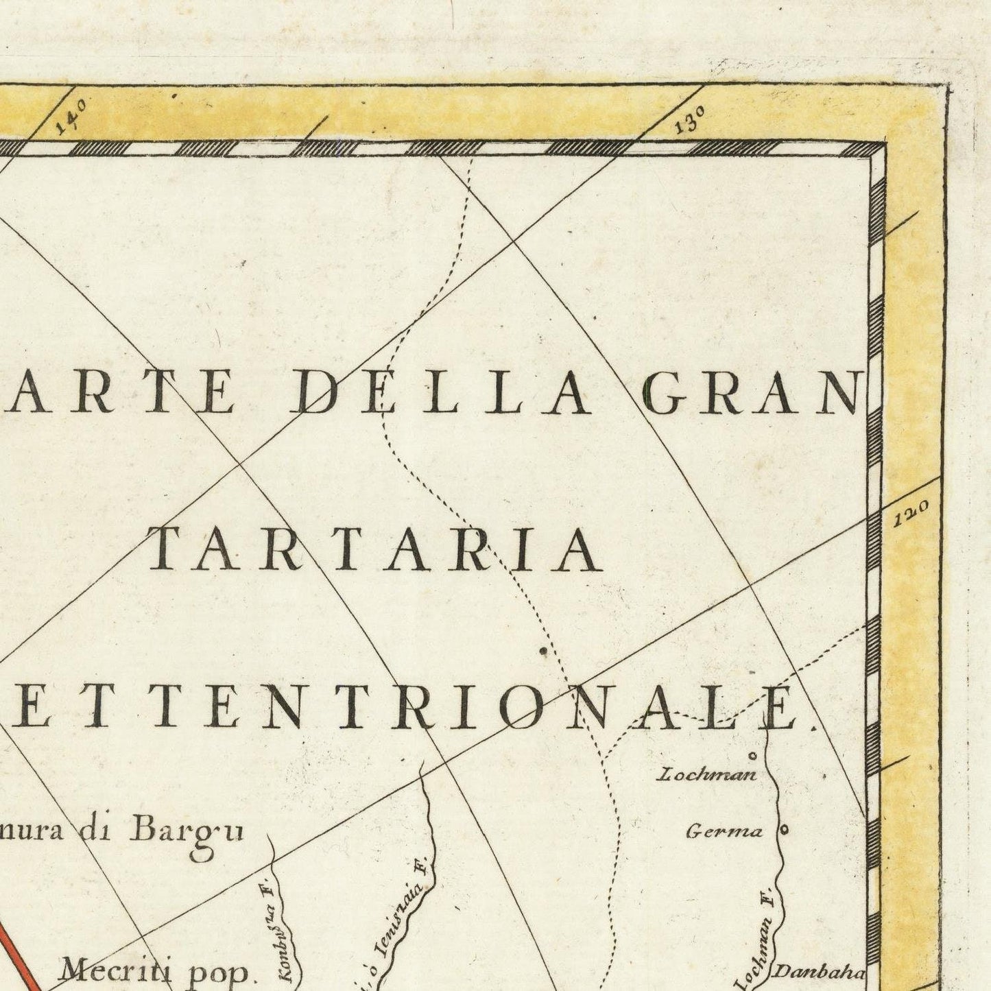 detail of the map from the top right corner