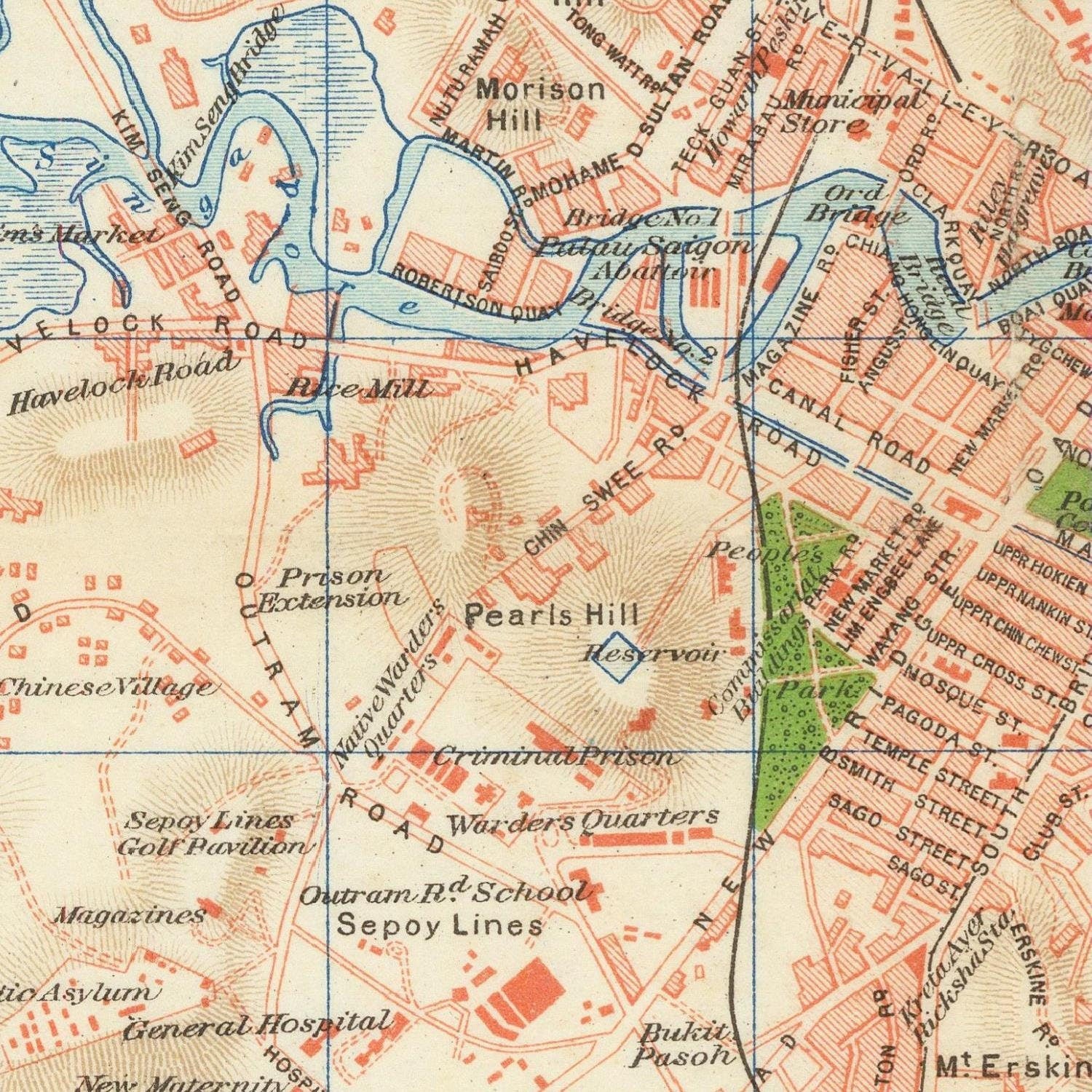 detail of the map from the centre 