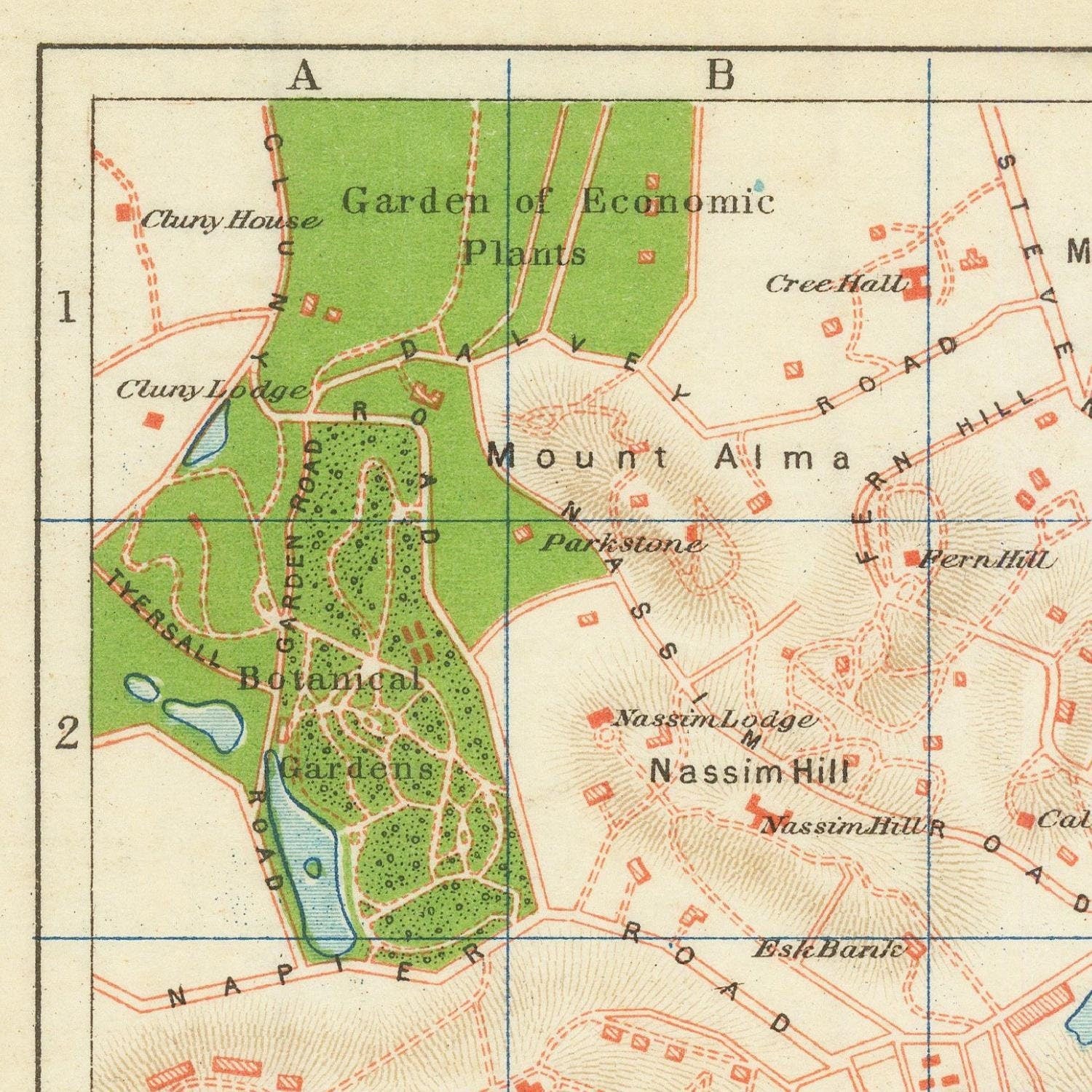 detail of the map from the top left corner