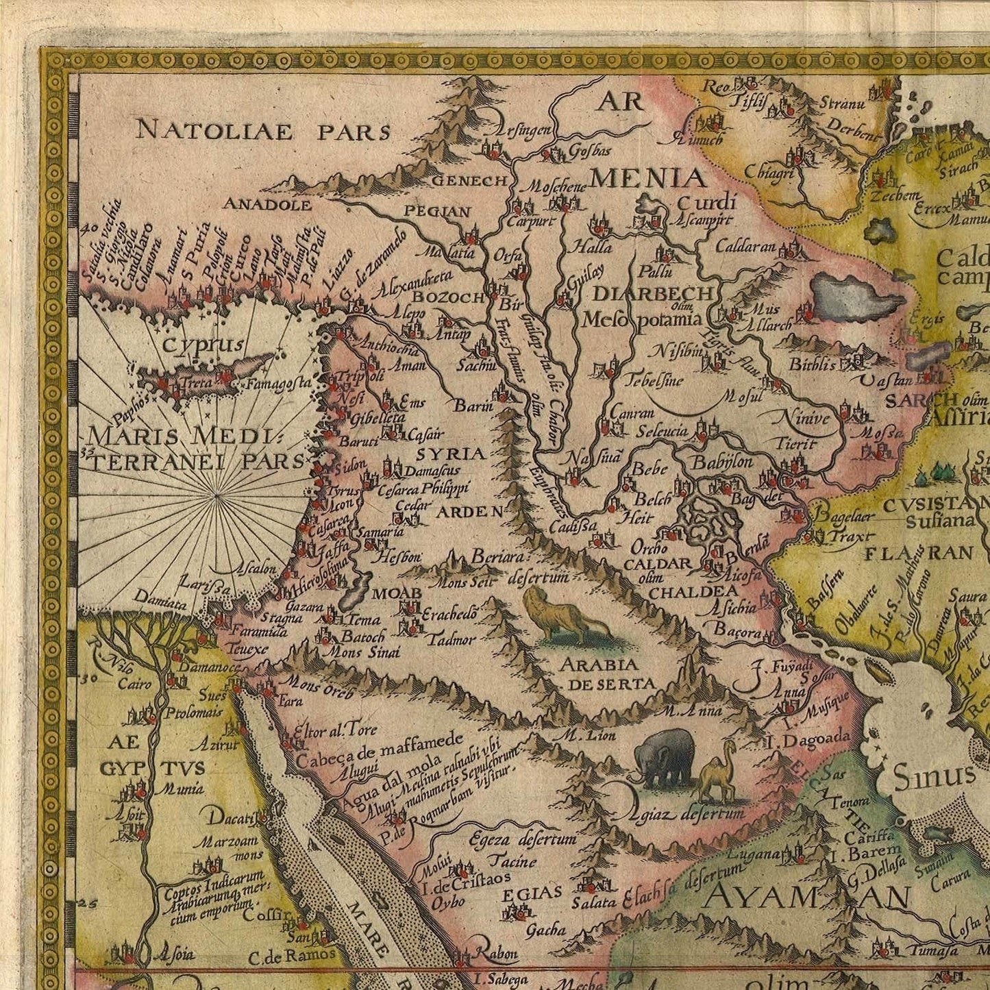 detail of the map from the top left corner