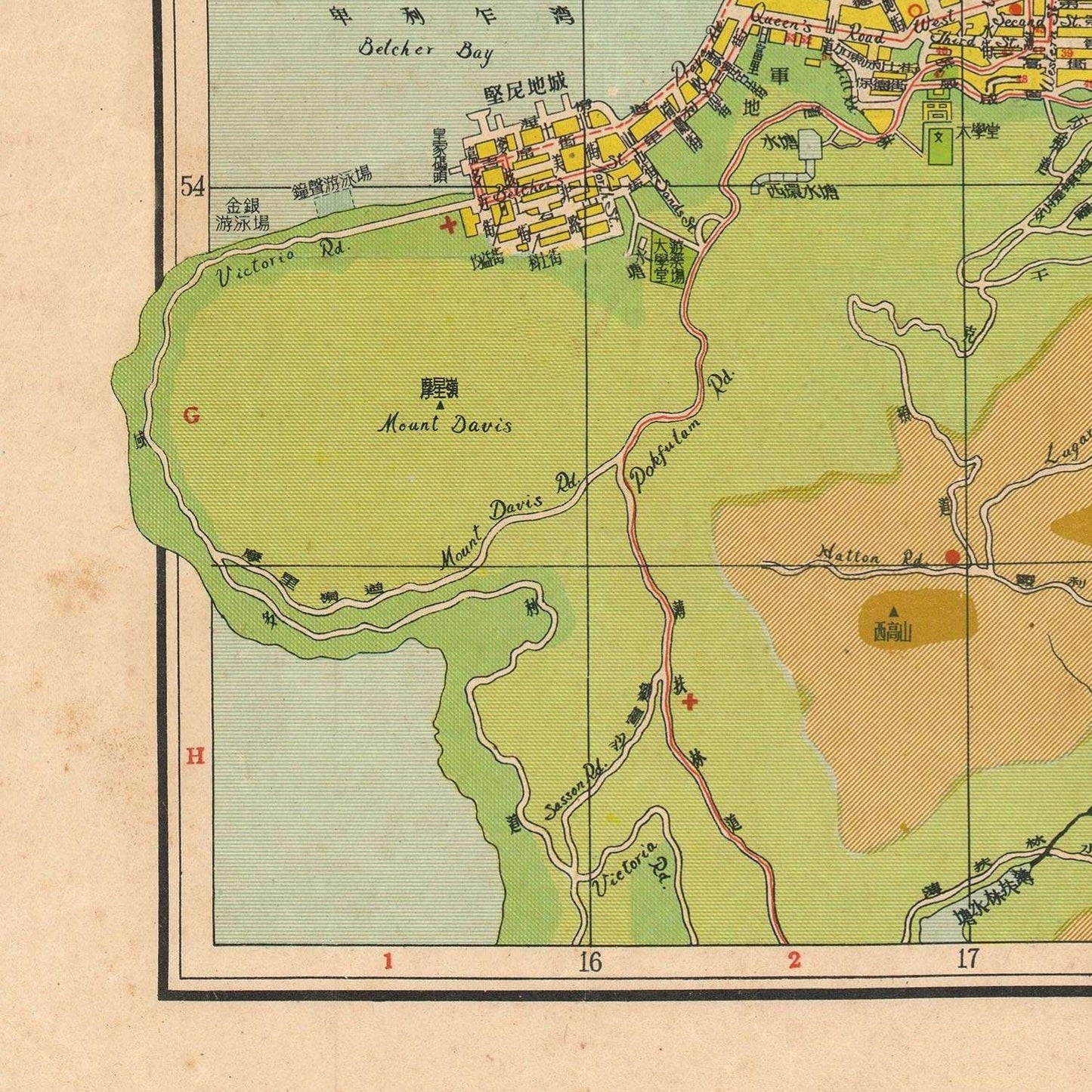 detail of the map from the bottom left corner