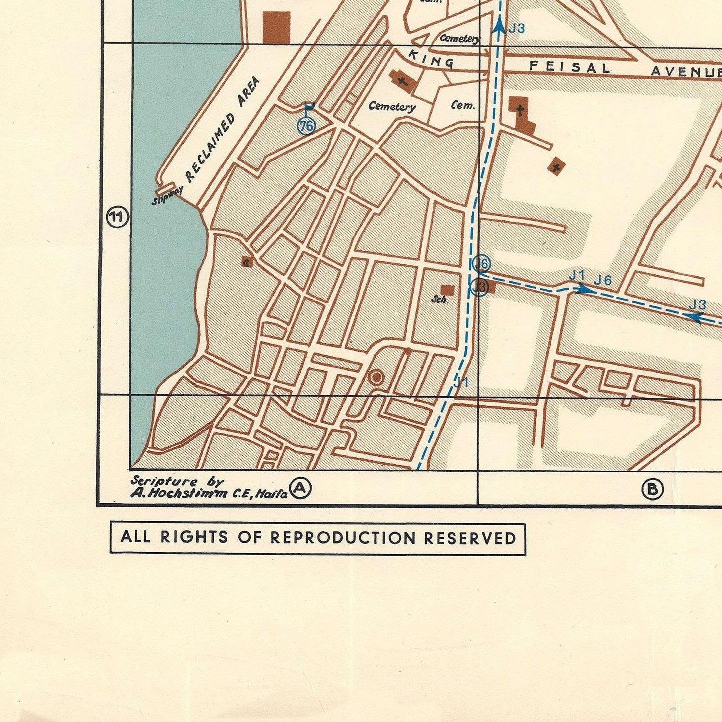 detail of the map from the bottom left corner