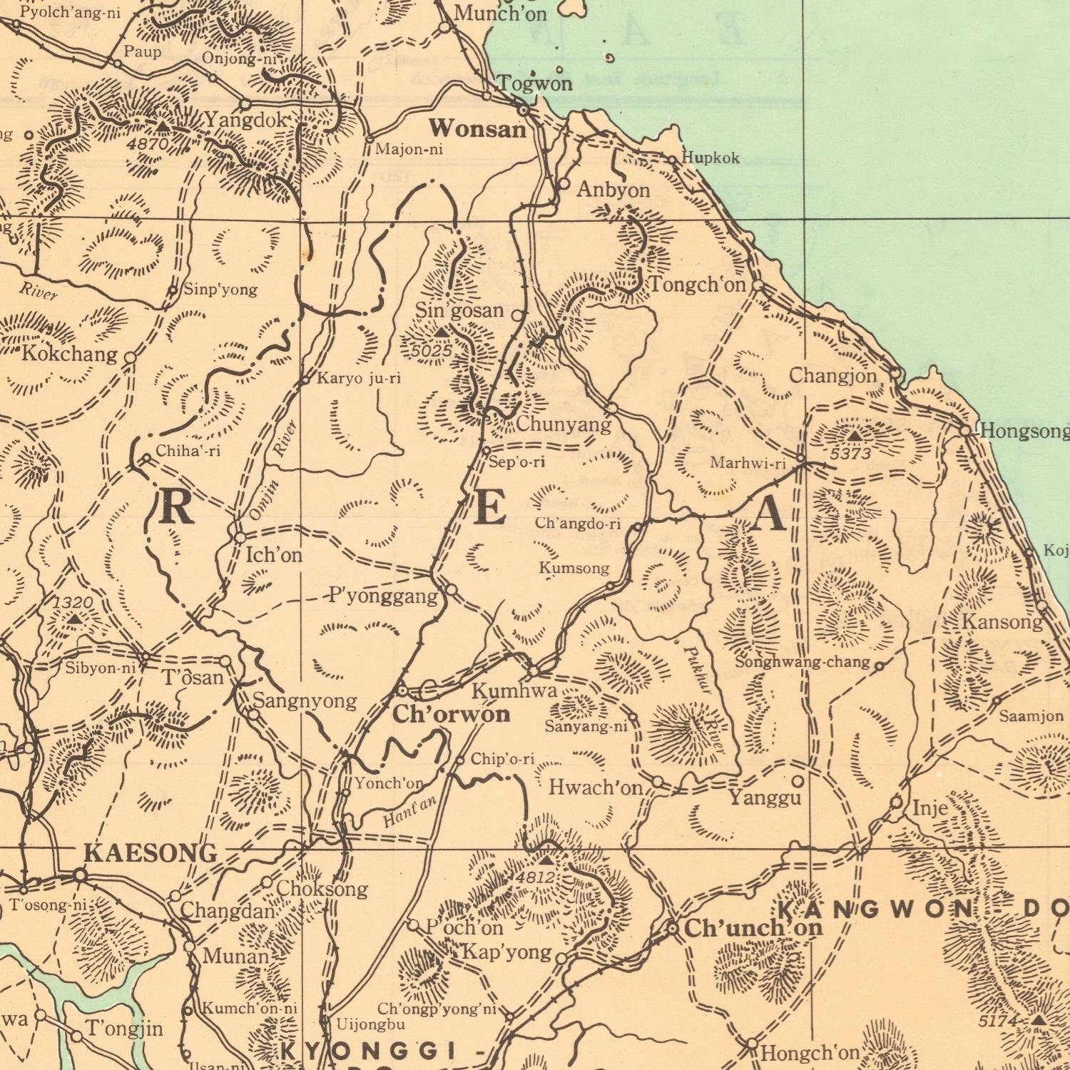 detail of the map from the centre 