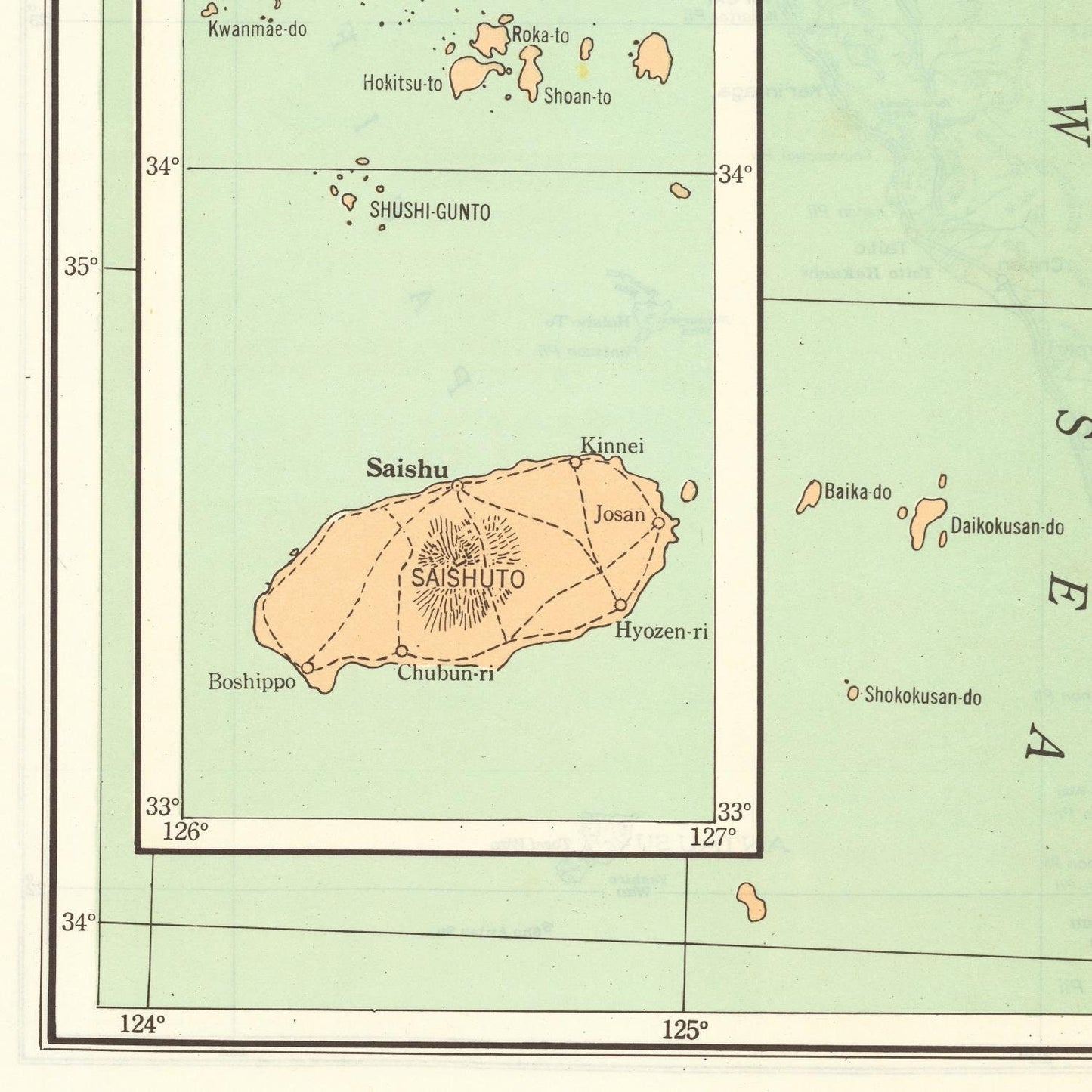 detail of the map from the bottom left corner